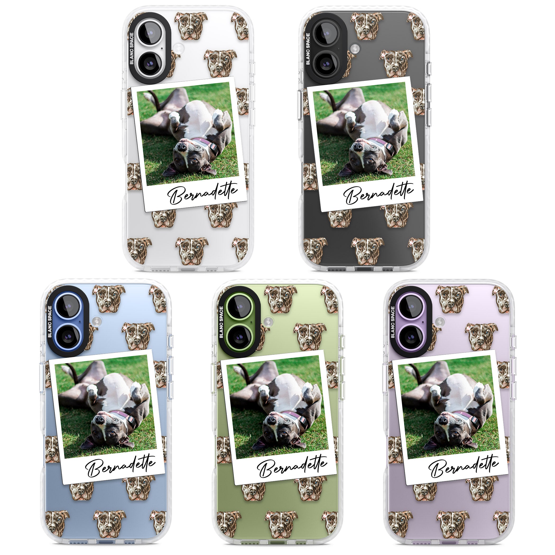 Personalised Staffordshire Bull Terrier Instant Camera Photo iPhone 17 Impact Clear Phone Case APT Impact Protection