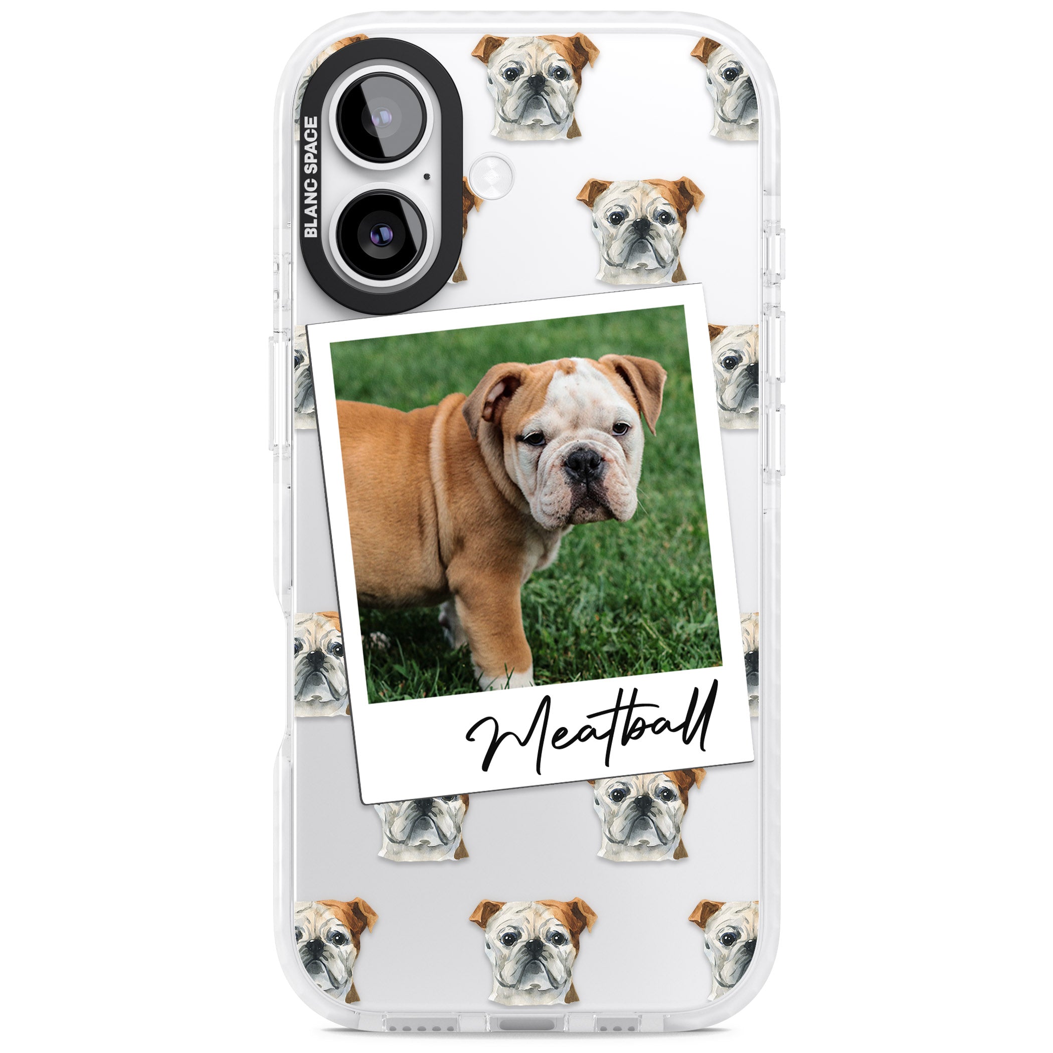 Personalised English Bulldog Instant Camera Photo iPhone 17 Impact Clear Phone Case