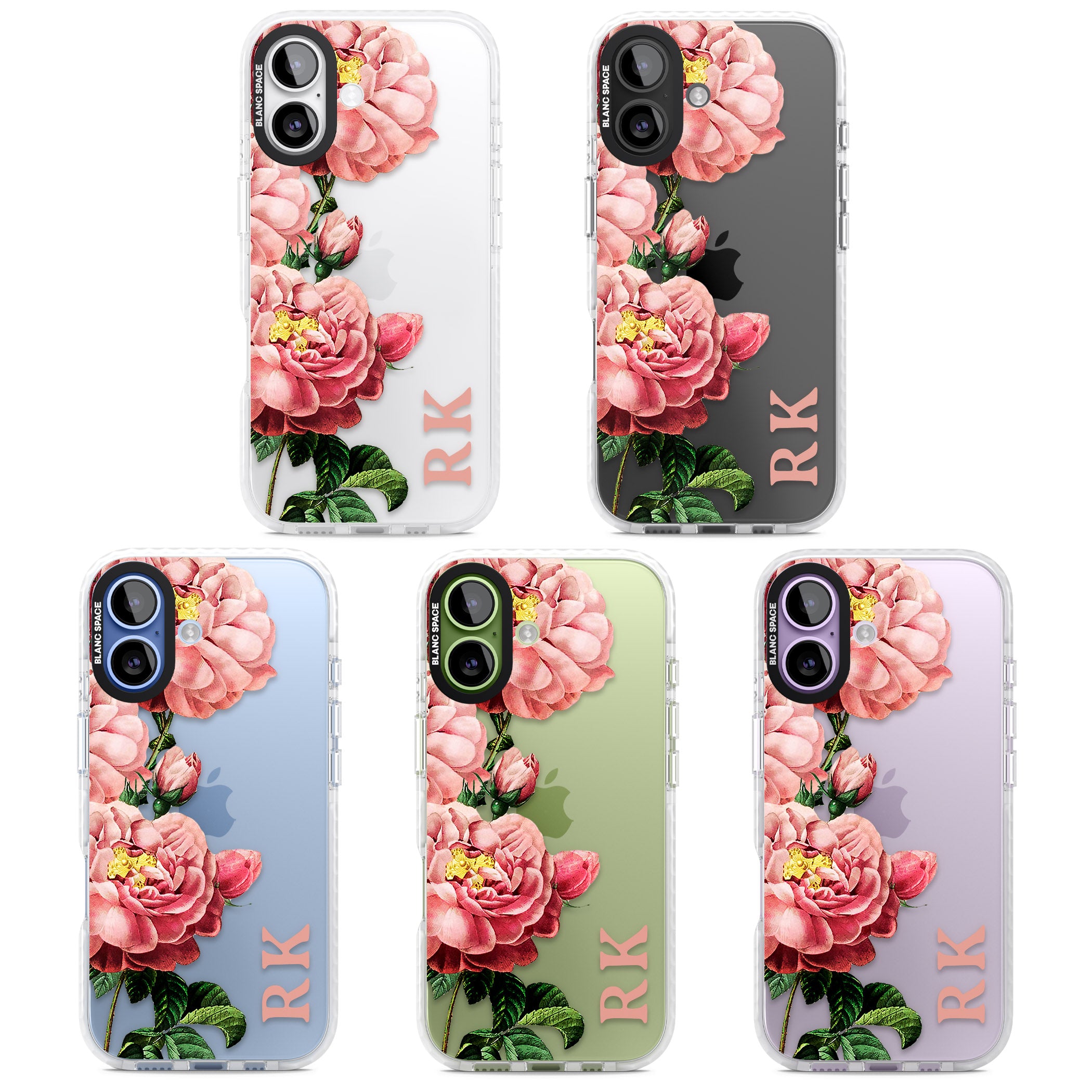 Personalised Vintage Floral Peonies iPhone 17 Impact Clear Phone Case APT Impact Protection