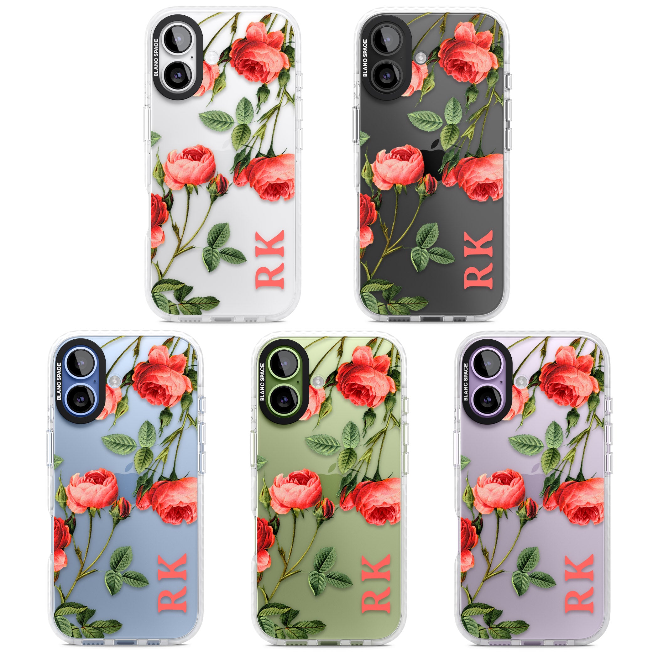 Personalised Vintage Floral Rose iPhone 17 Impact Clear Phone Case APT Impact Protection