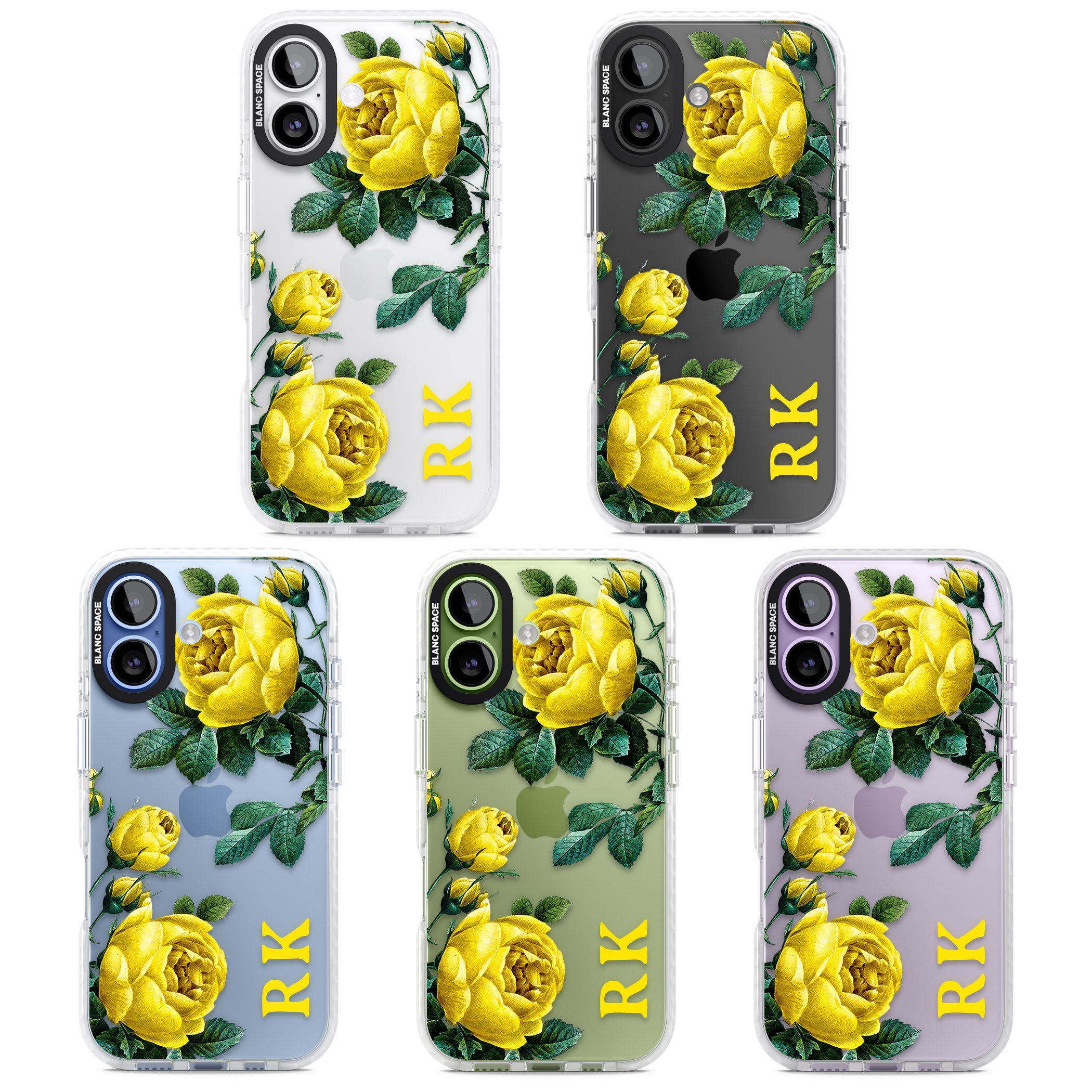Personalised Vintage Floral Yellow Roses iPhone 17 Impact Clear Phone Case APT Impact Protection