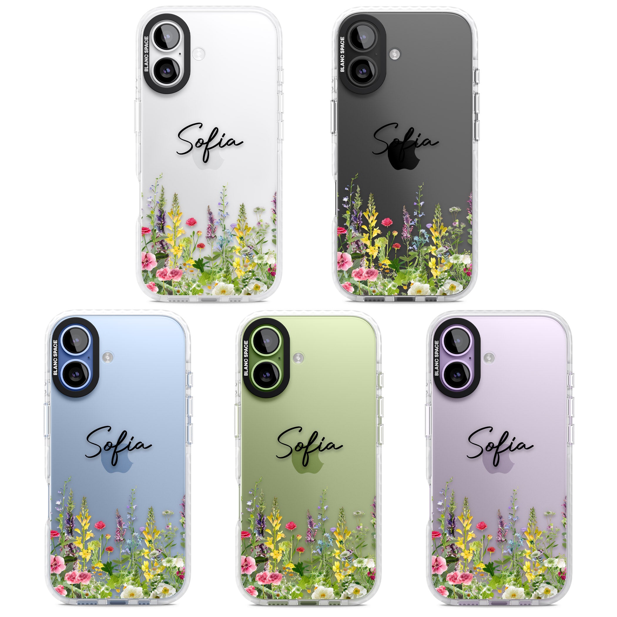 Personalised Garden Wildfowers iPhone 17 Impact Clear Phone Case APT Impact Protection