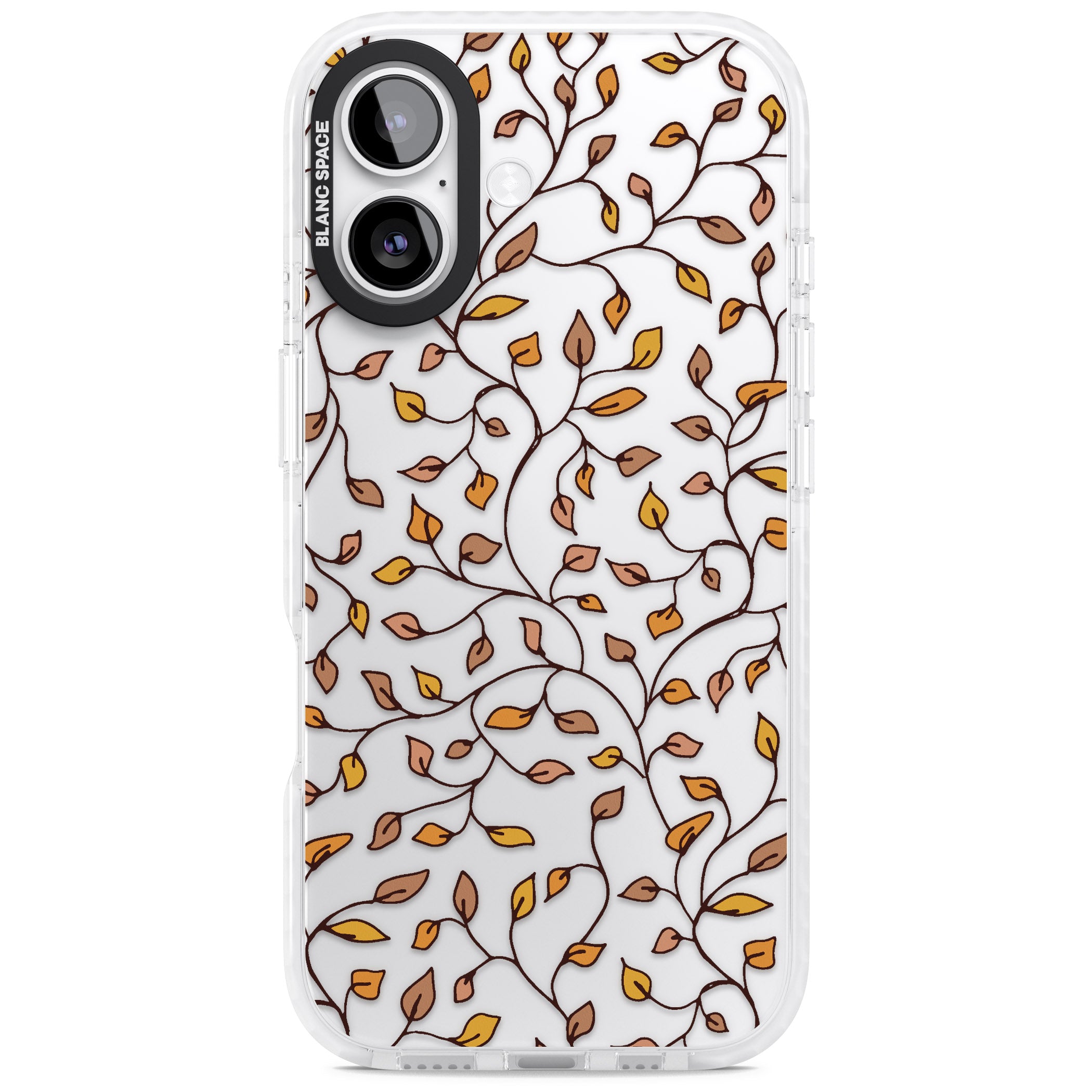 Personalised Autumn Leaves Pattern iPhone 17 Impact Clear Phone Case