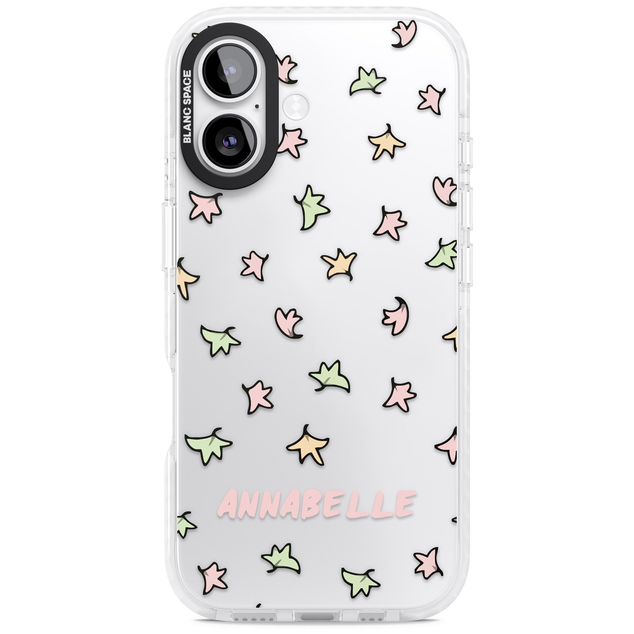 Personalised Heartstopper Leaves Pattern iPhone 17 Impact Clear Phone Case