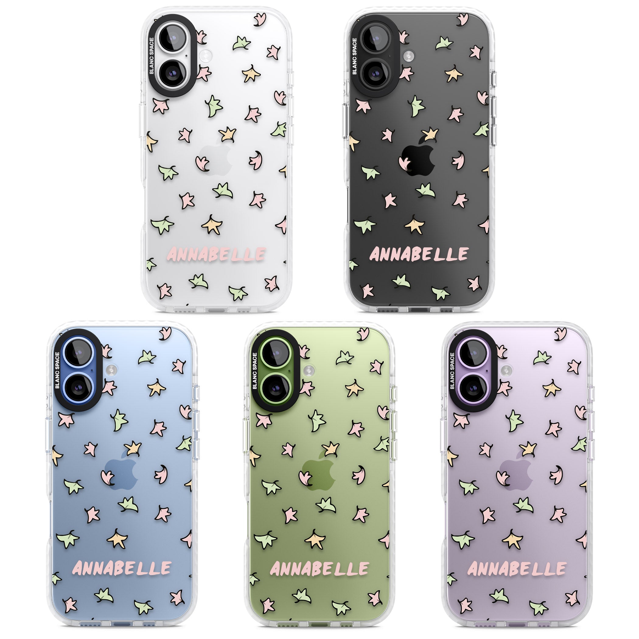 Personalised Heartstopper Leaves Pattern iPhone 17 Impact Clear Phone Case APT Impact Protection