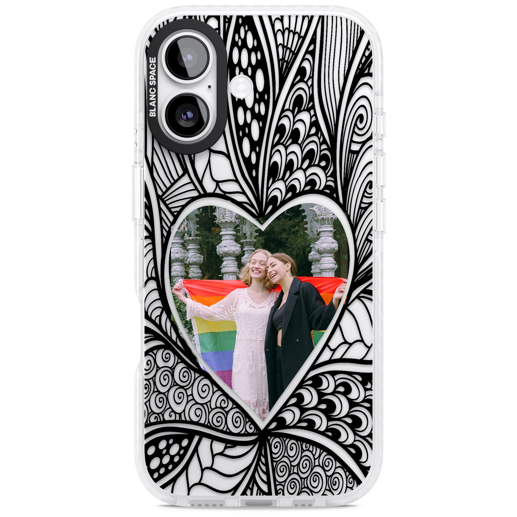 Personalised Henna Heart Photo Case iPhone 17 Impact Clear Phone Case