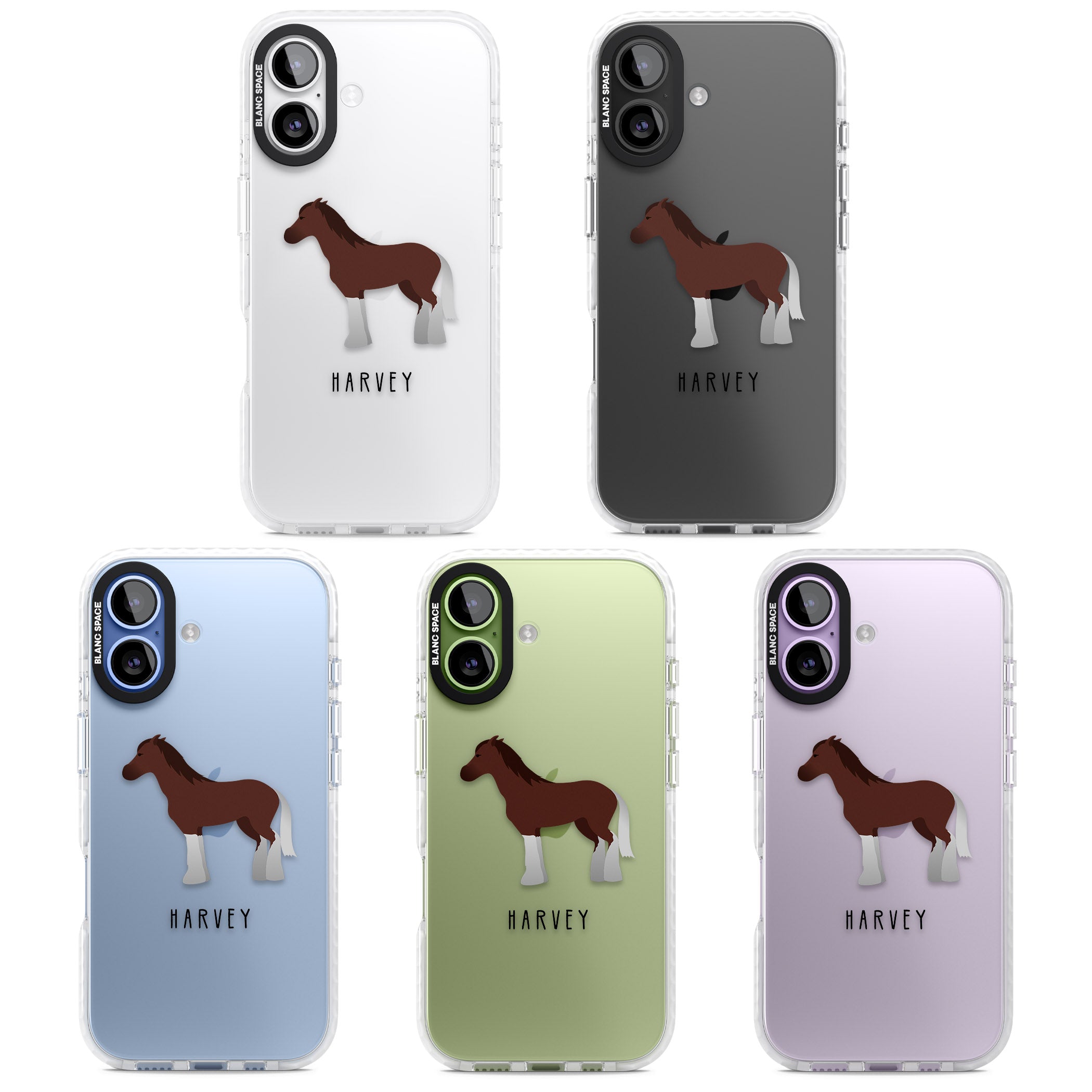 Personalised Brown Horse iPhone 17 Impact Clear Phone Case APT Impact Protection