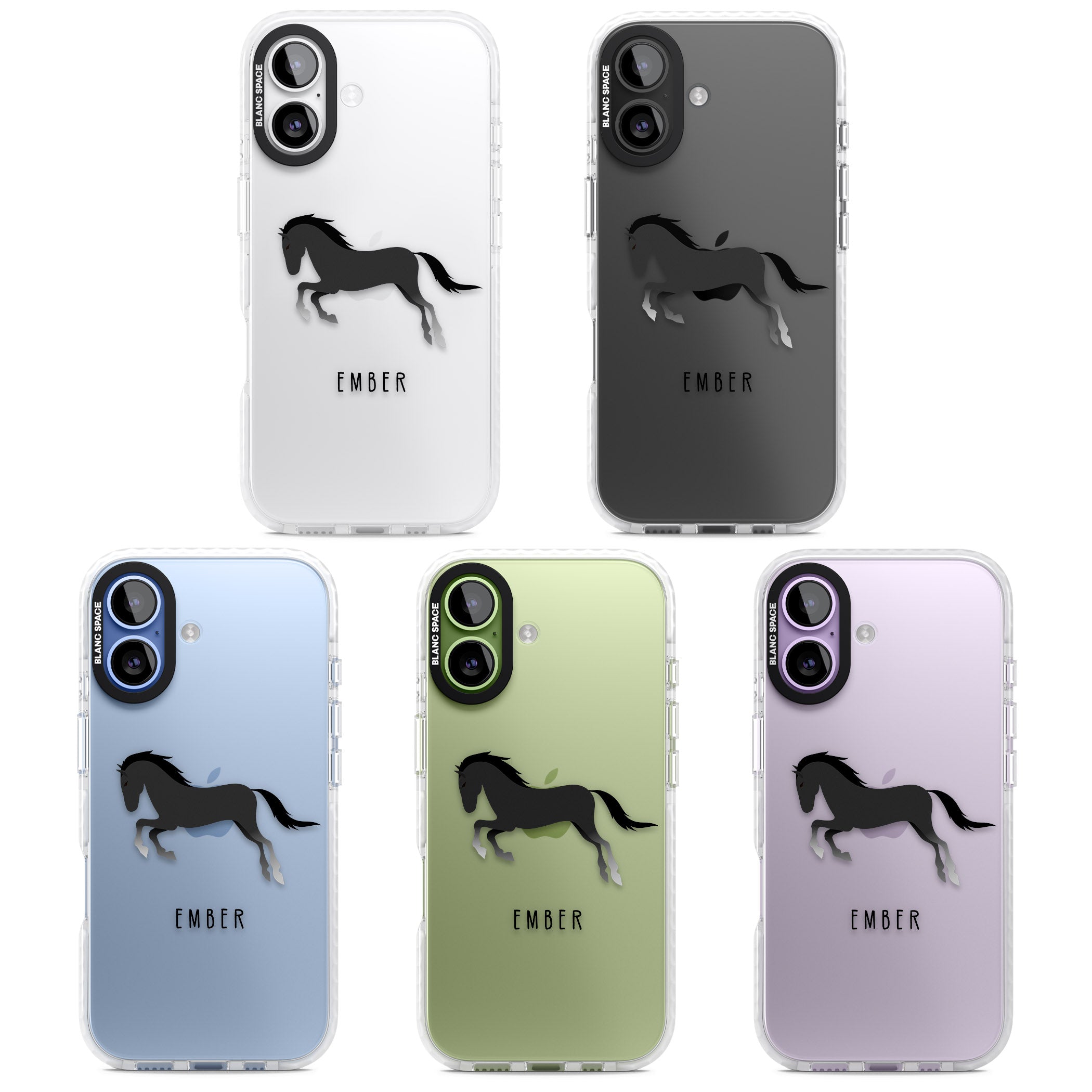 Personalised Black Horse iPhone 17 Impact Clear Phone Case APT Impact Protection