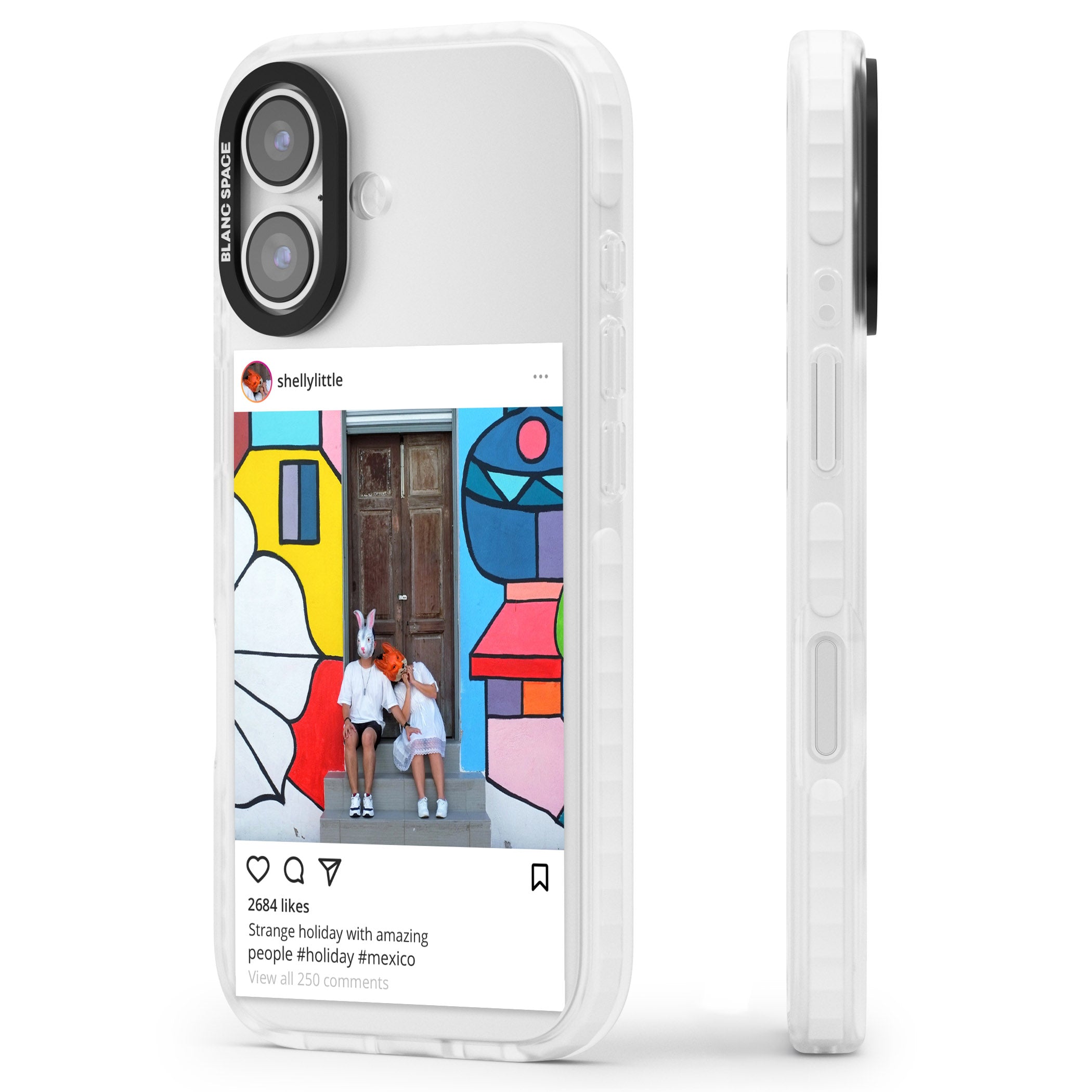 Personalised Instagram iPhone 17 Impact Clear Phone Case Side Profile