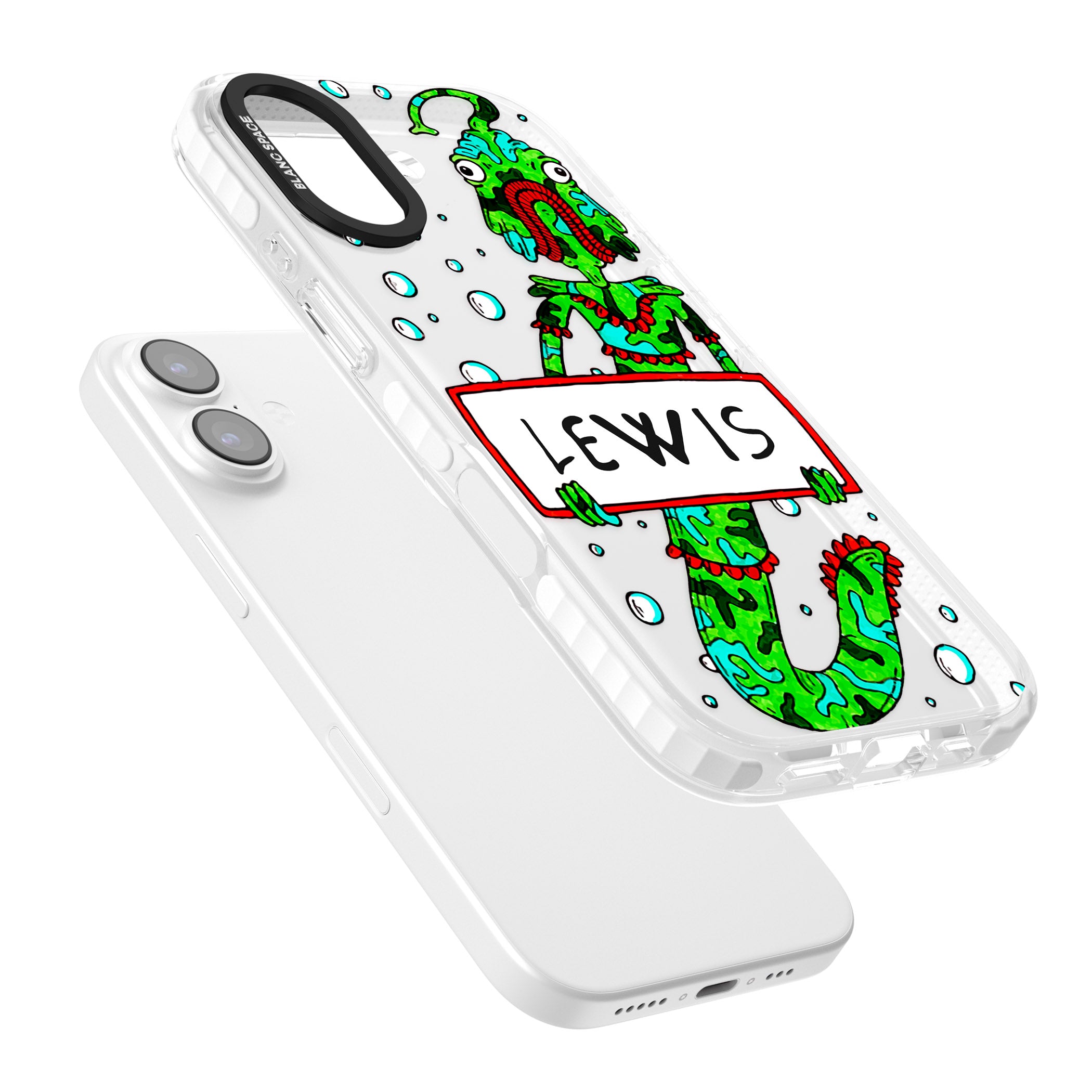 Personalised Fish Boy iPhone 17 Impact Clear Phone Case Colours