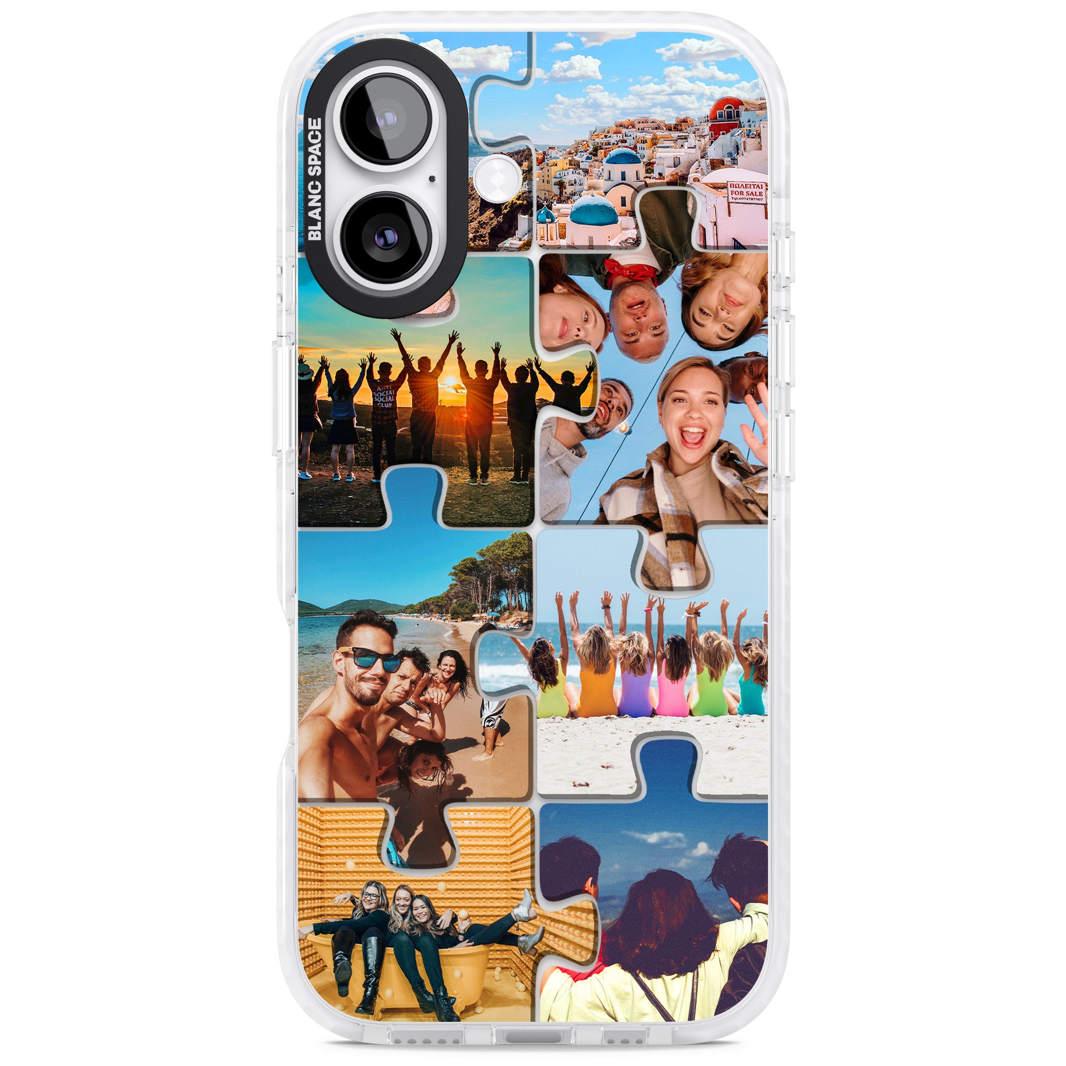 Personalised Jigsaw Photo Grid iPhone 17 Impact Clear Phone Case