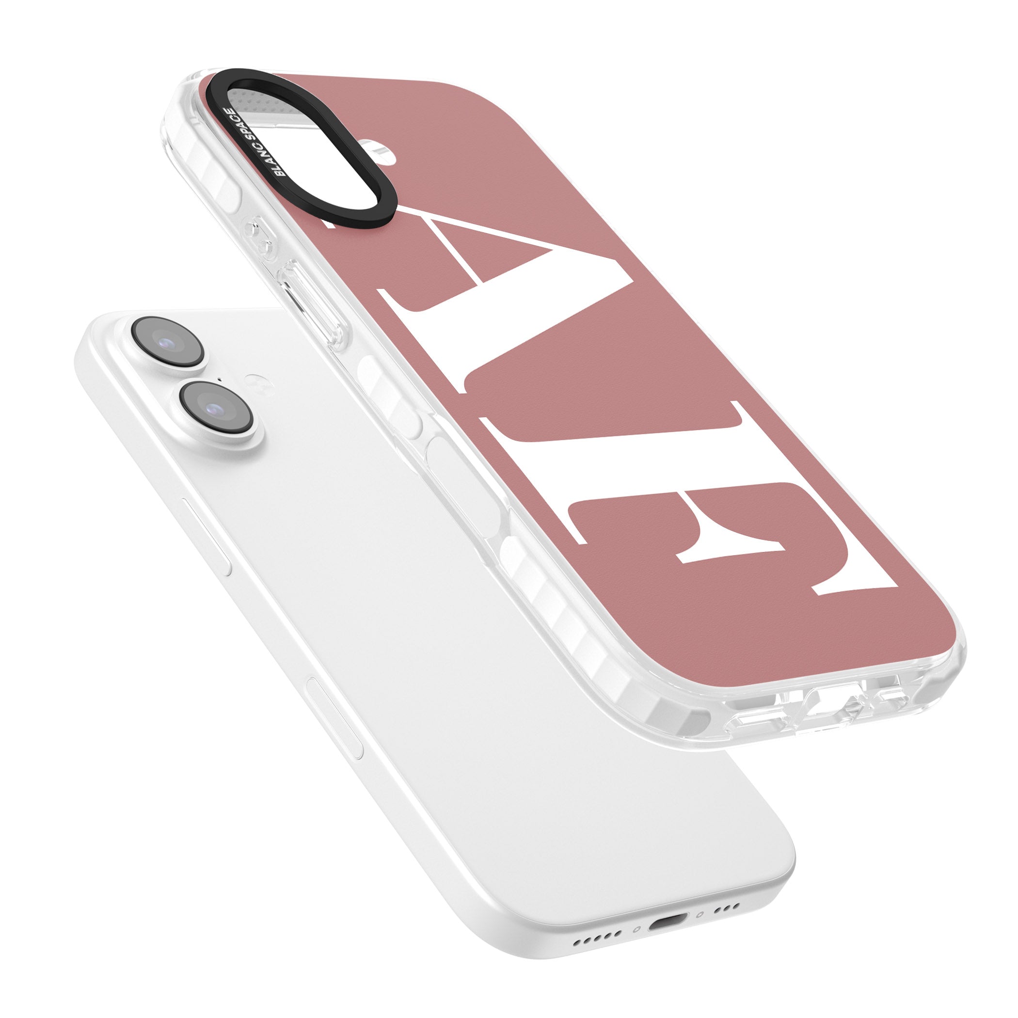 Personalised White & Rose Letters iPhone 17 Impact Clear Phone Case Colours