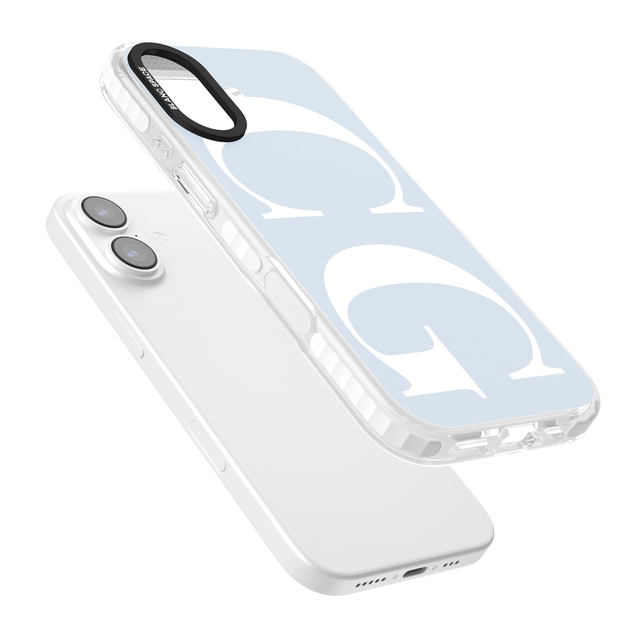 Personalised White & Blue Green Letters iPhone 17 Impact Clear Phone Case Colours