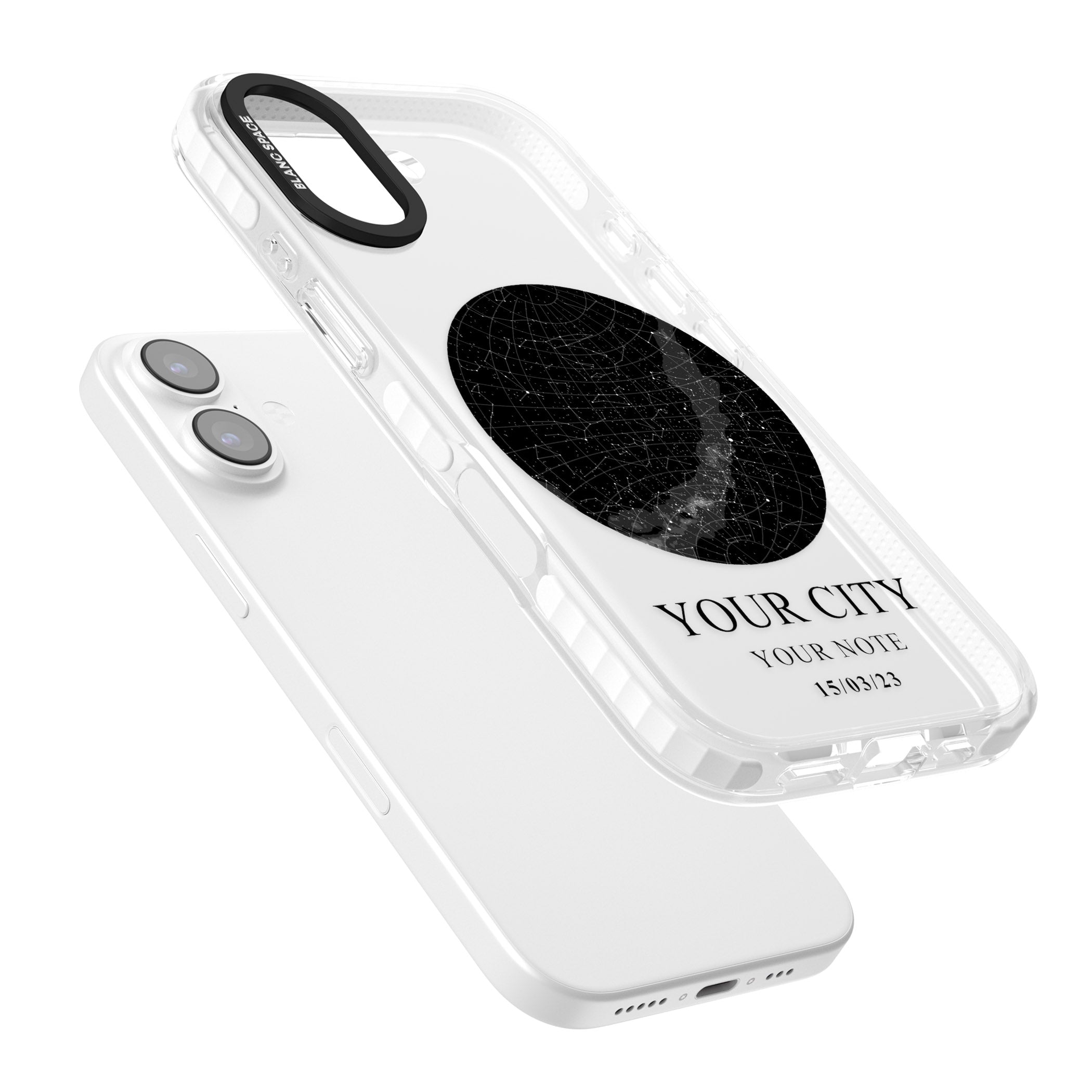 Personalised Star Map iPhone 17 Impact Clear Phone Case Colours