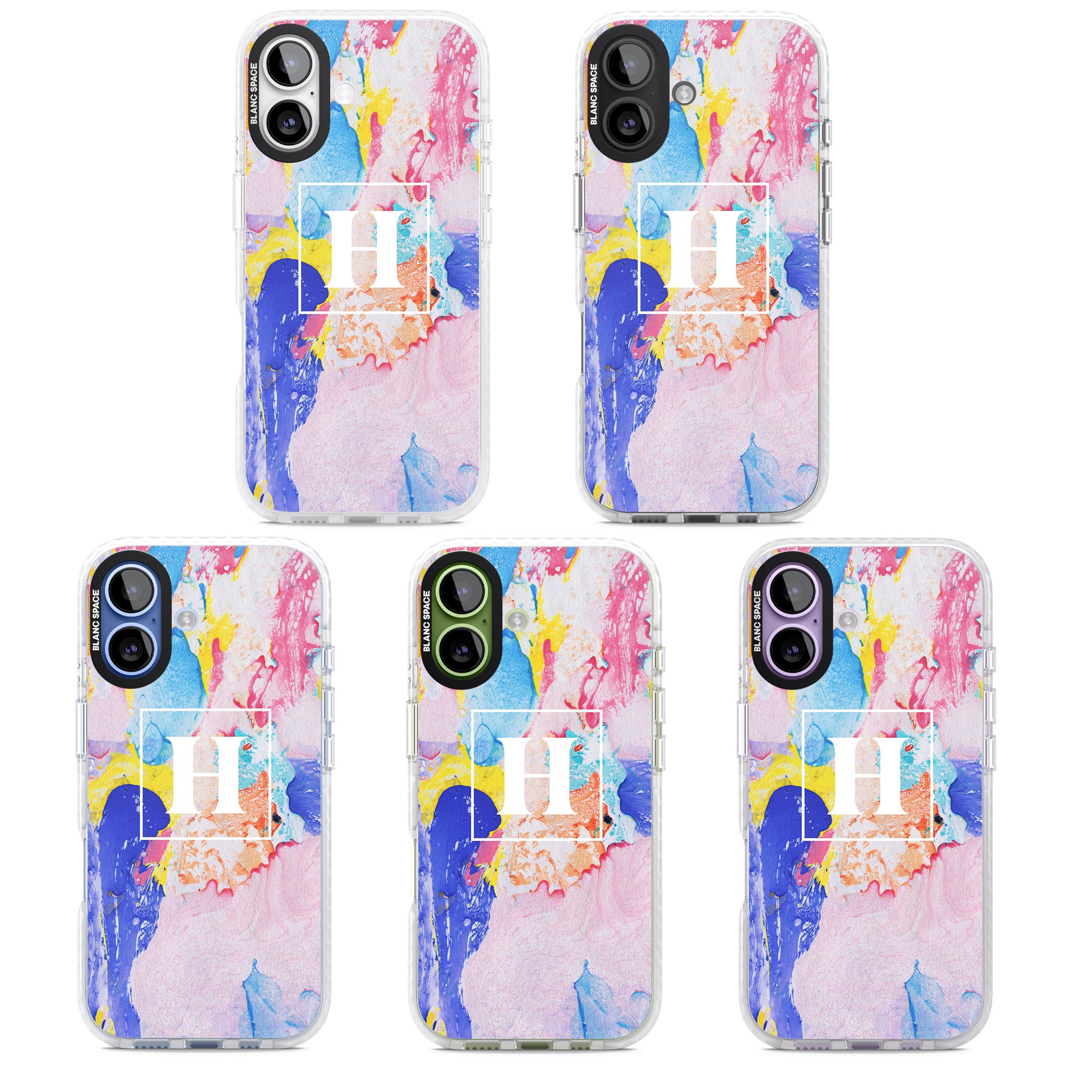 Personalised Pastel Marble Mix iPhone 17 Impact Clear Phone Case APT Impact Protection