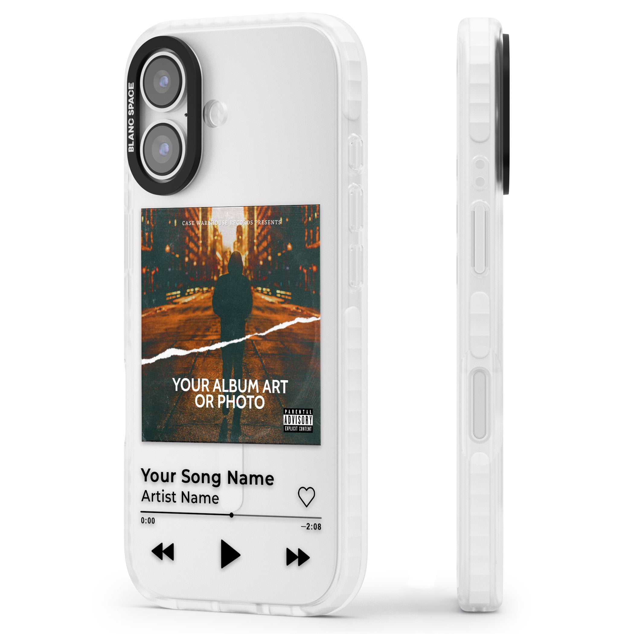 Personalised Album Art iPhone 17 Impact Clear Phone Case Side Profile