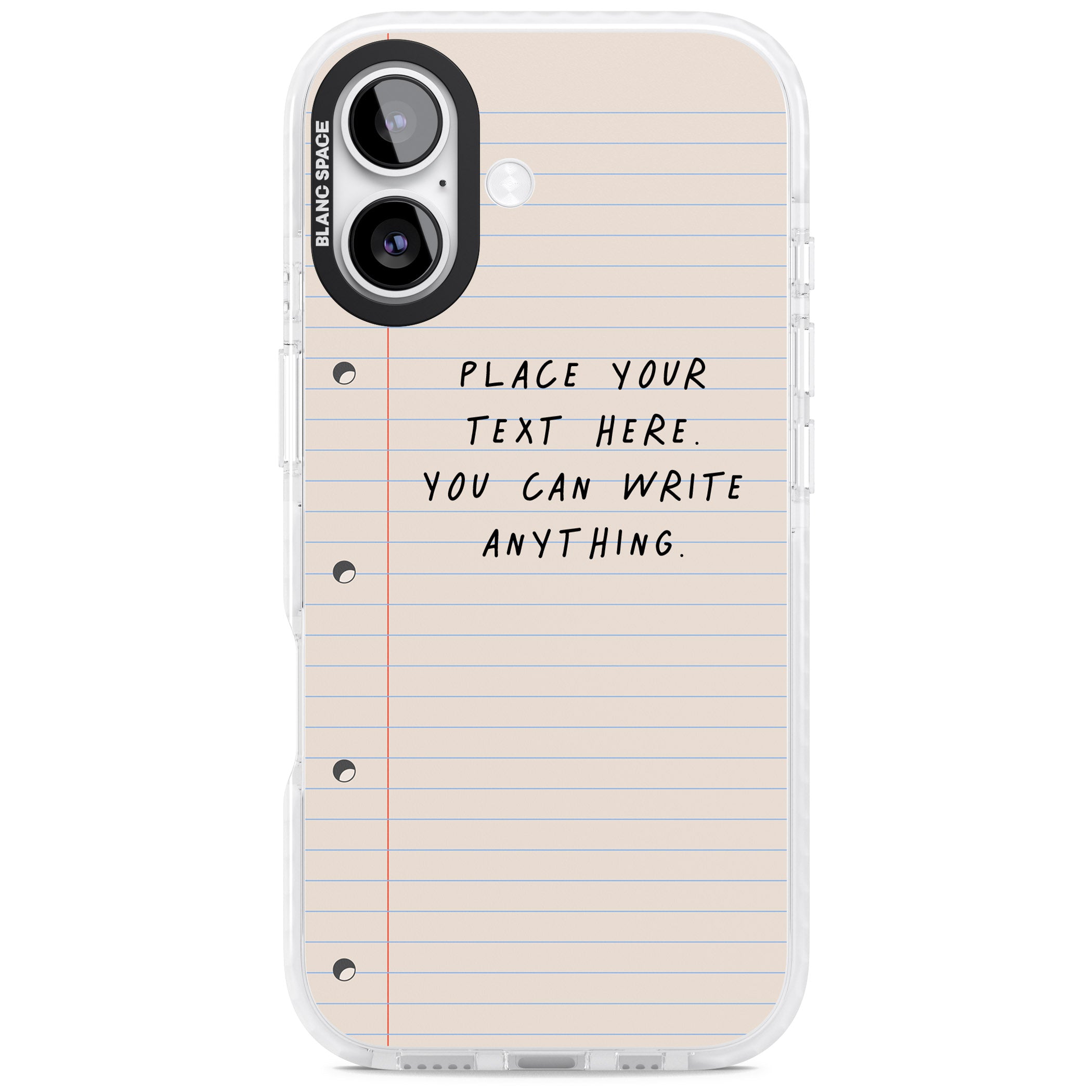 Personalised Lined Paper iPhone 17 Impact Clear Phone Case