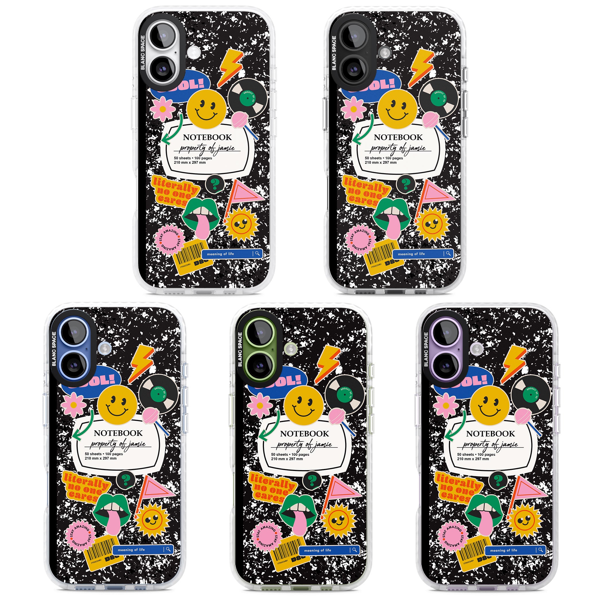 Personalised Quirky Notebook iPhone 17 Impact Clear Phone Case APT Impact Protection