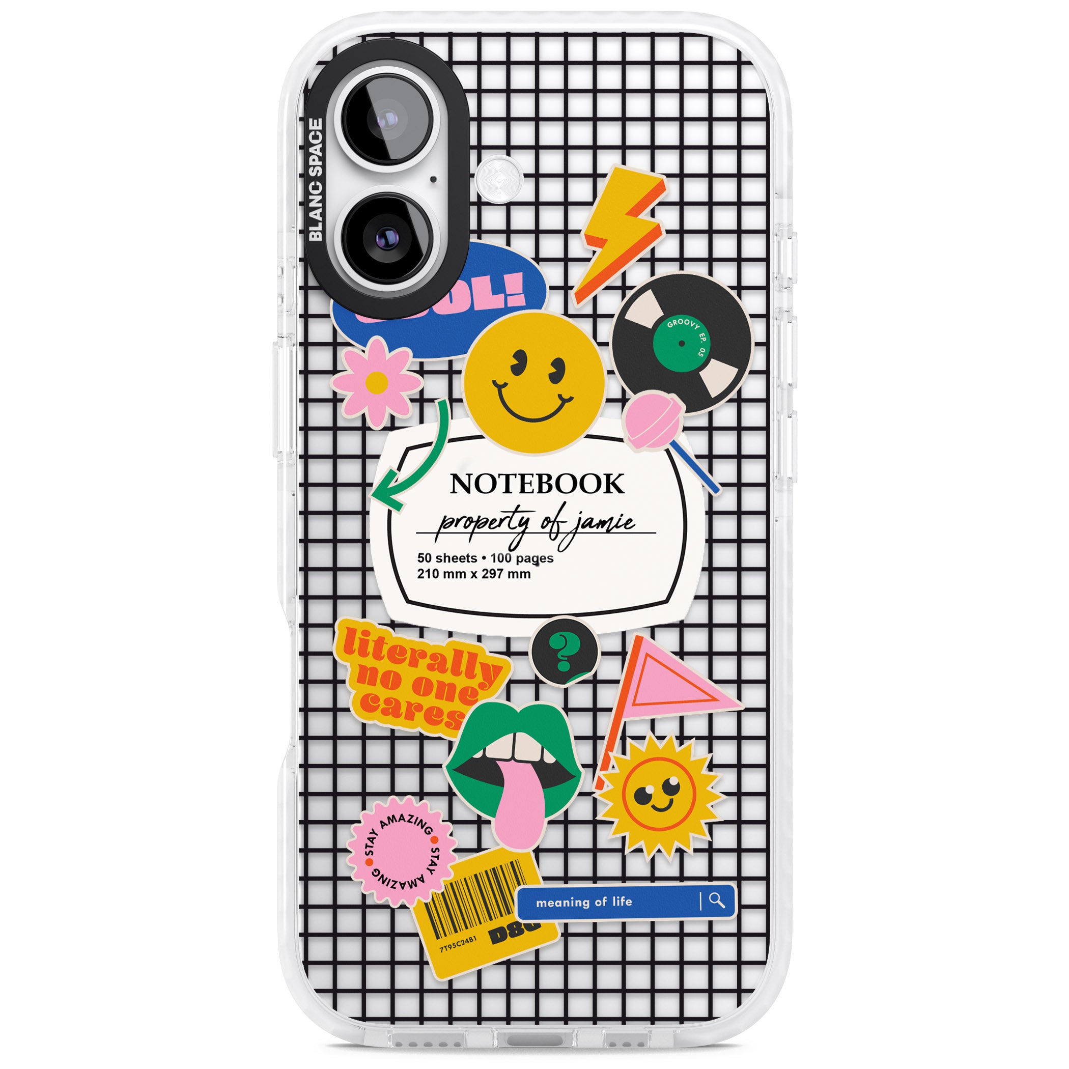 Personalised Sticker Mix Grid iPhone 17 Impact Clear Phone Case