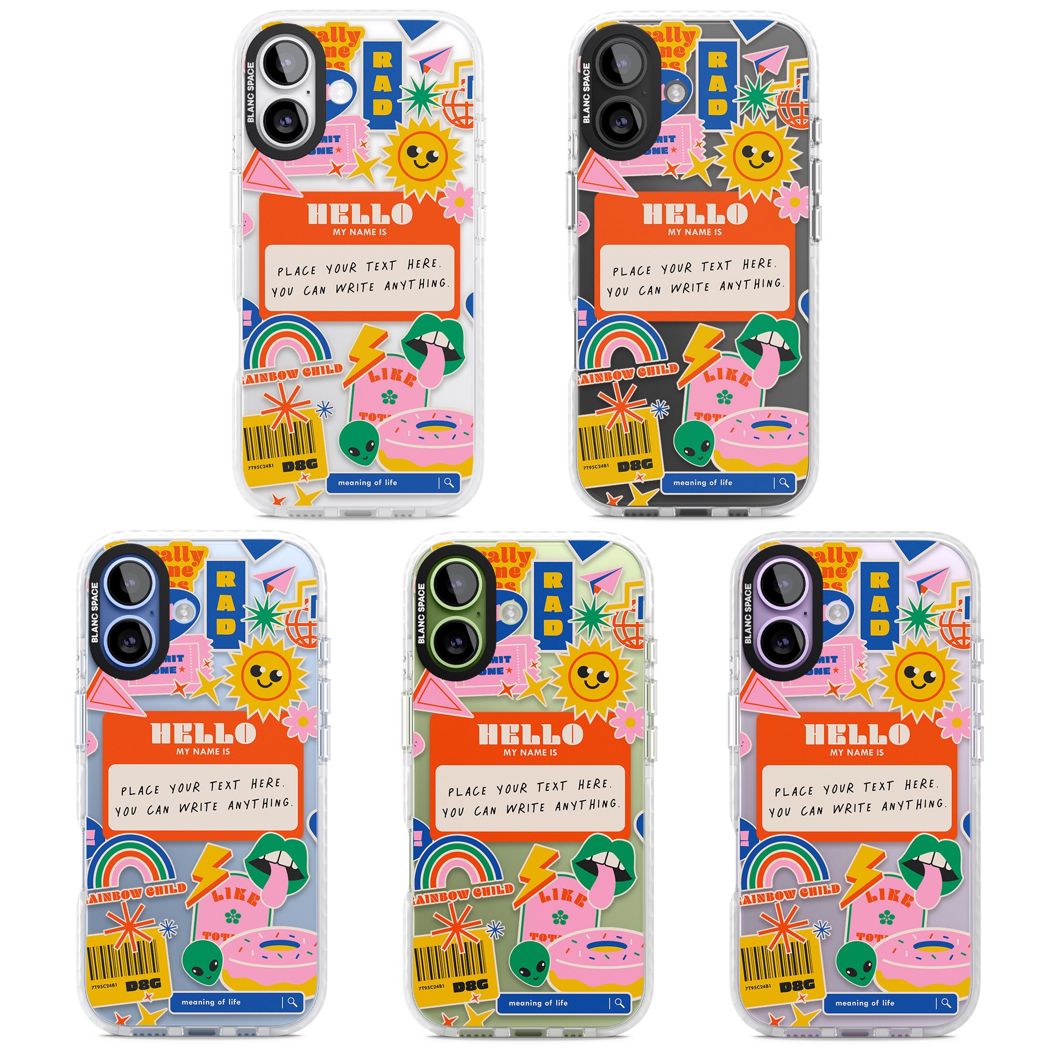 Personalised Retro Vibes Sticker iPhone 17 Impact Clear Phone Case APT Impact Protection