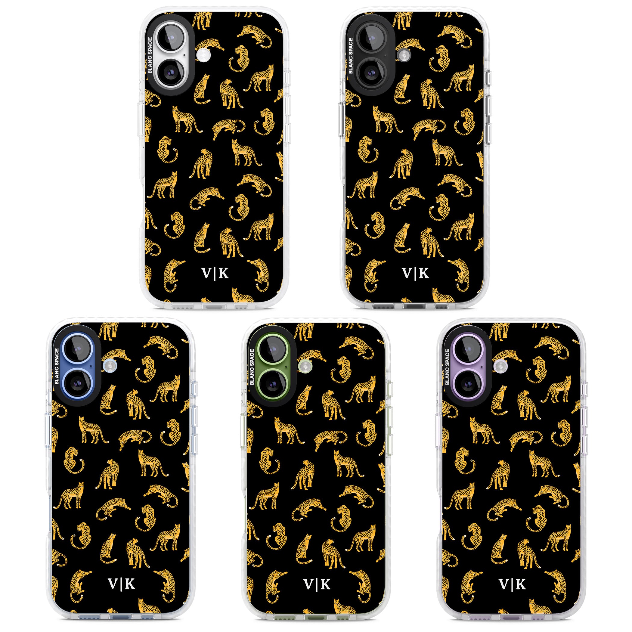 Personalised Gold Cheetah Pattern iPhone 17 Impact Clear Phone Case APT Impact Protection