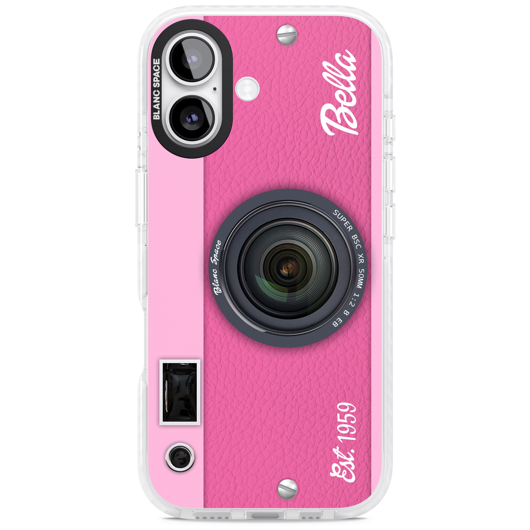 Personalised Pink Dream Camera iPhone 17 Impact Clear Phone Case