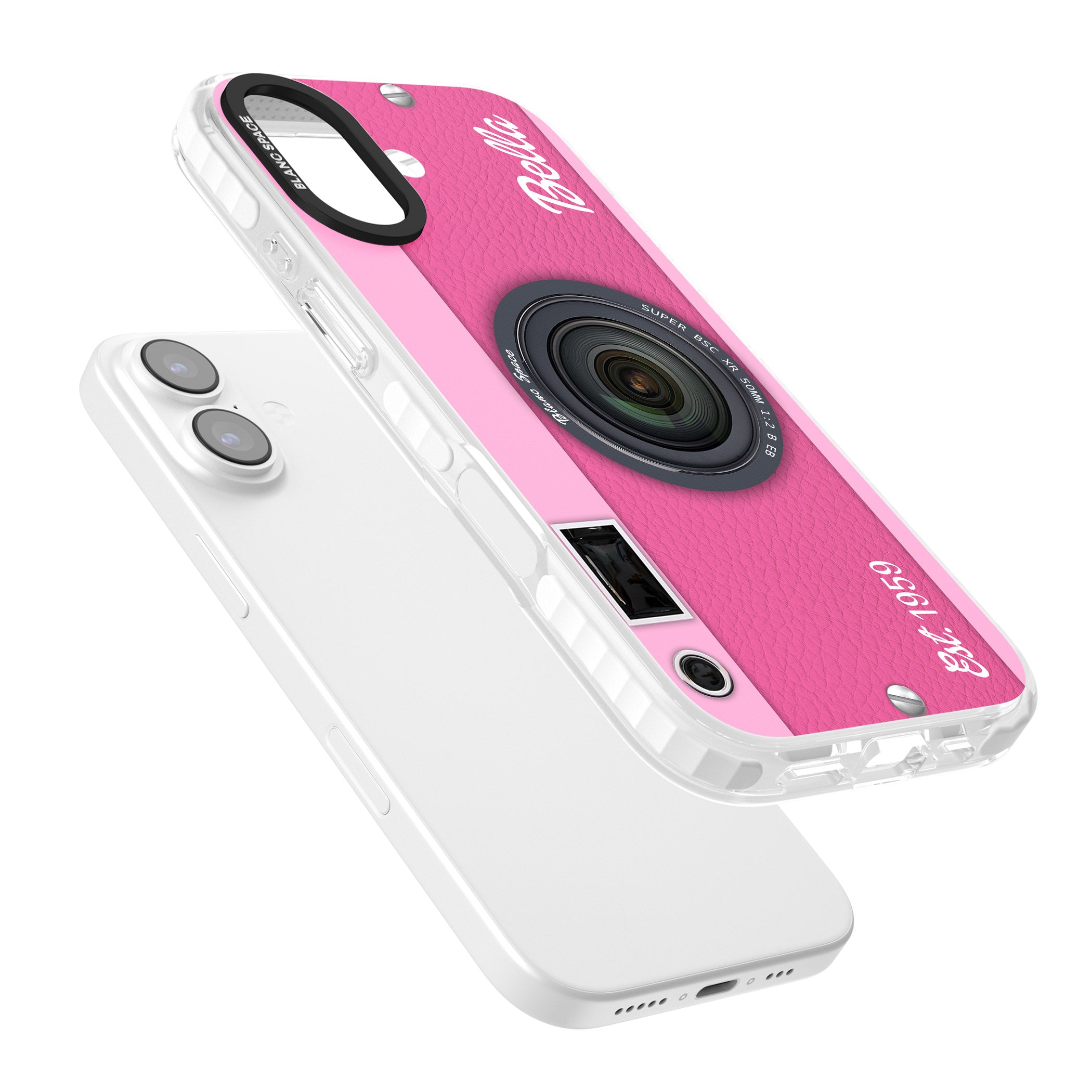 Personalised Pink Dream Camera iPhone 17 Impact Clear Phone Case Colours