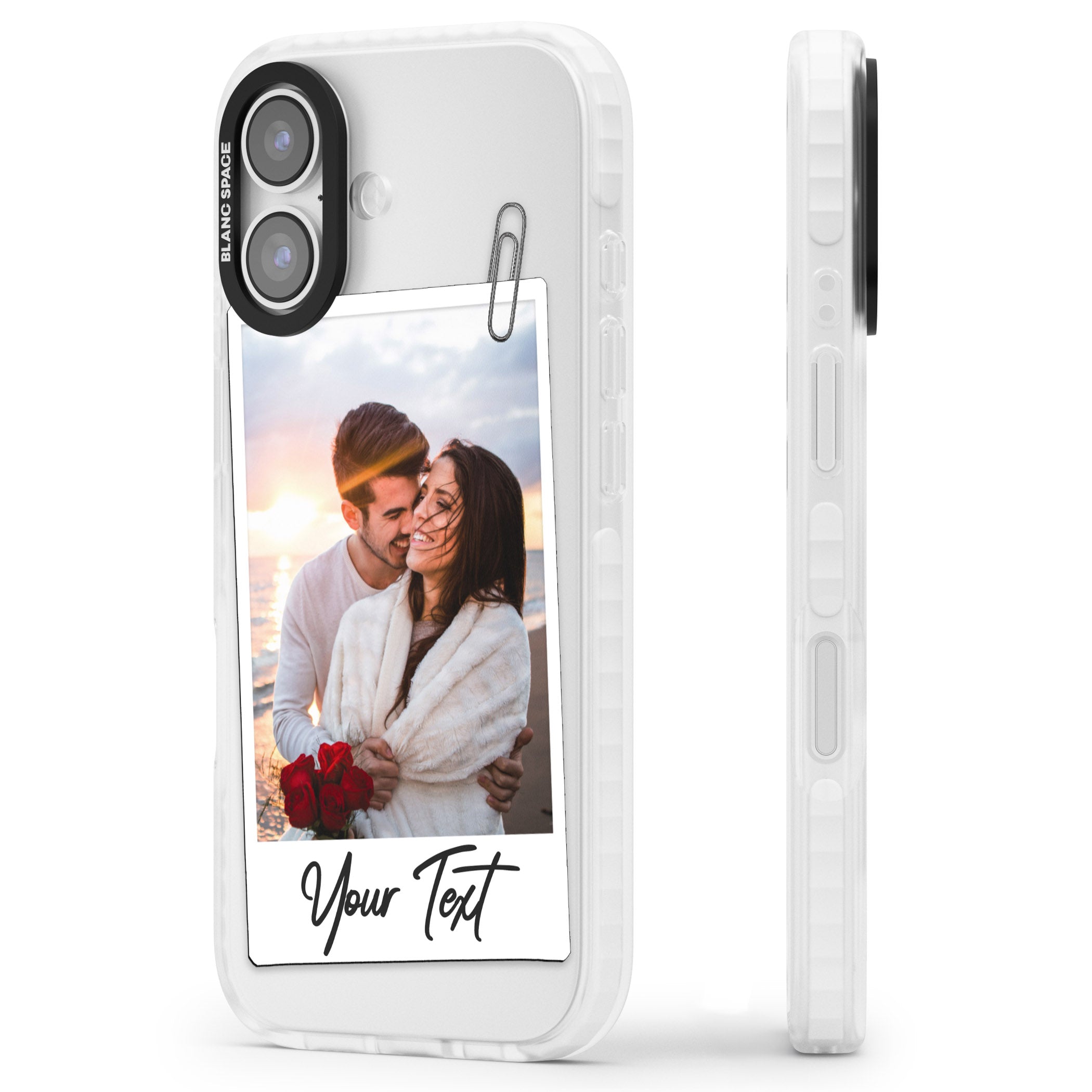 Personalised Instant Camera Photo iPhone 17 Impact Clear Phone Case Side Profile