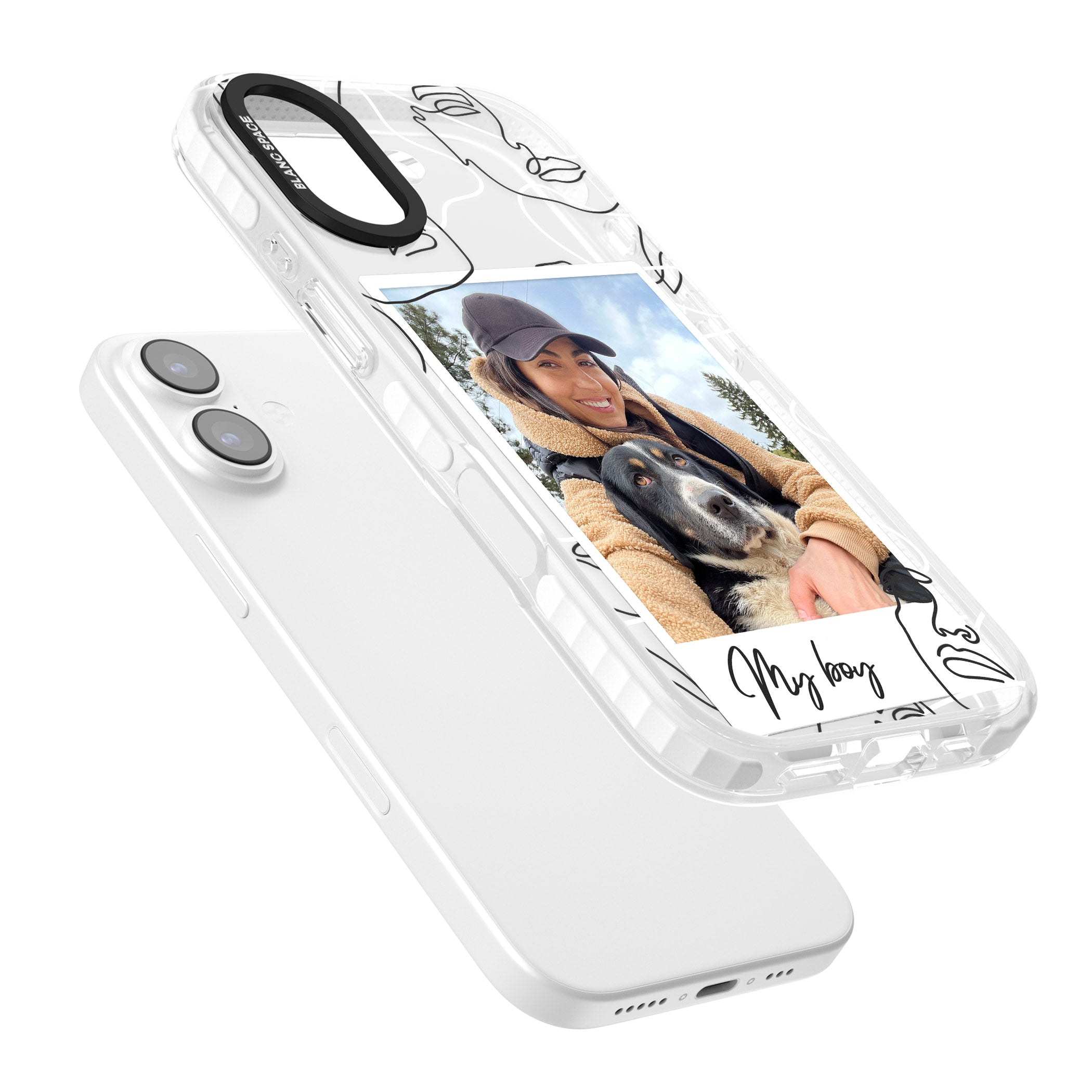 Personalised Abstract Faces Instant Photo iPhone 17 Impact Clear Phone Case Colours