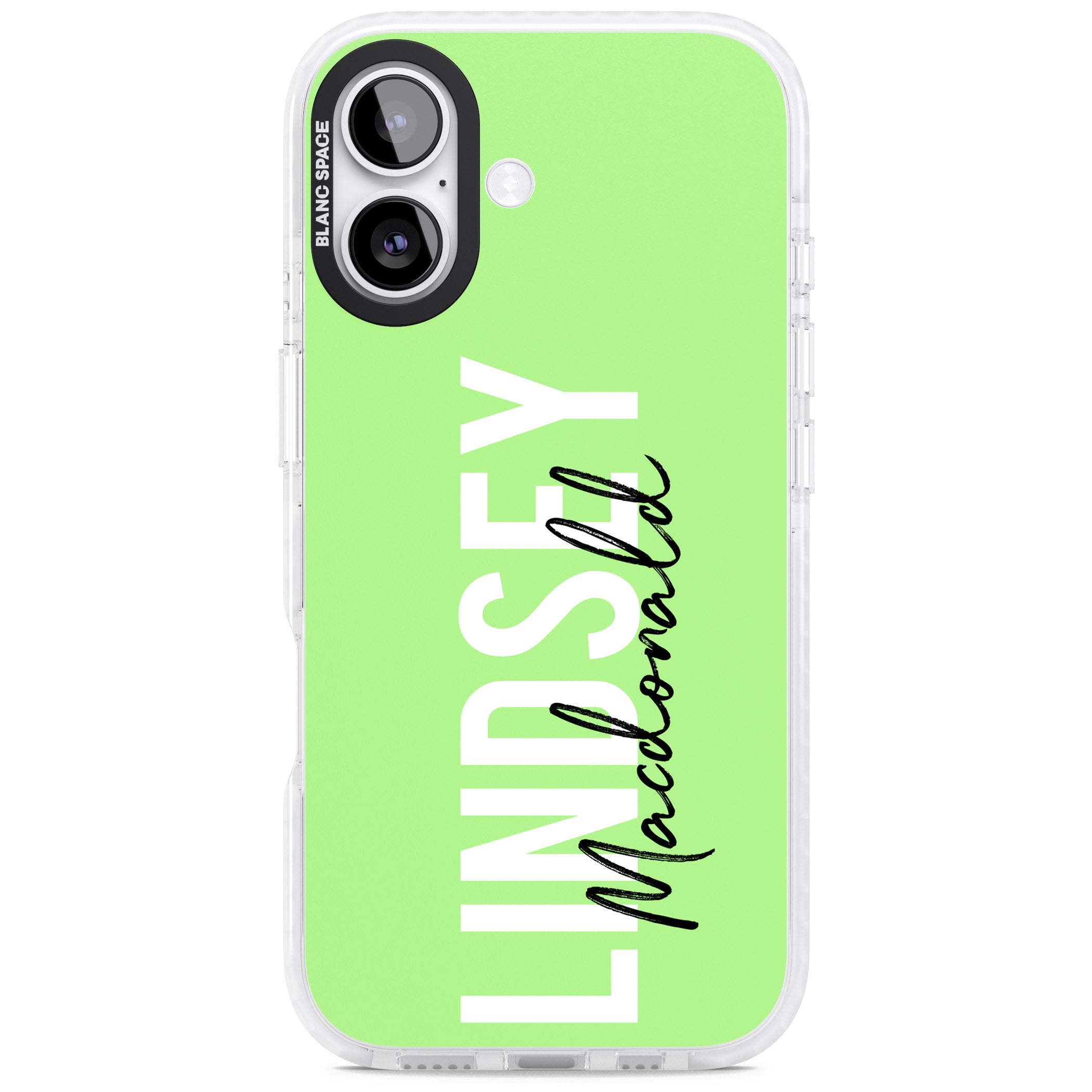 Personalised Bold Name: Lime iPhone 17 Impact Clear Phone Case