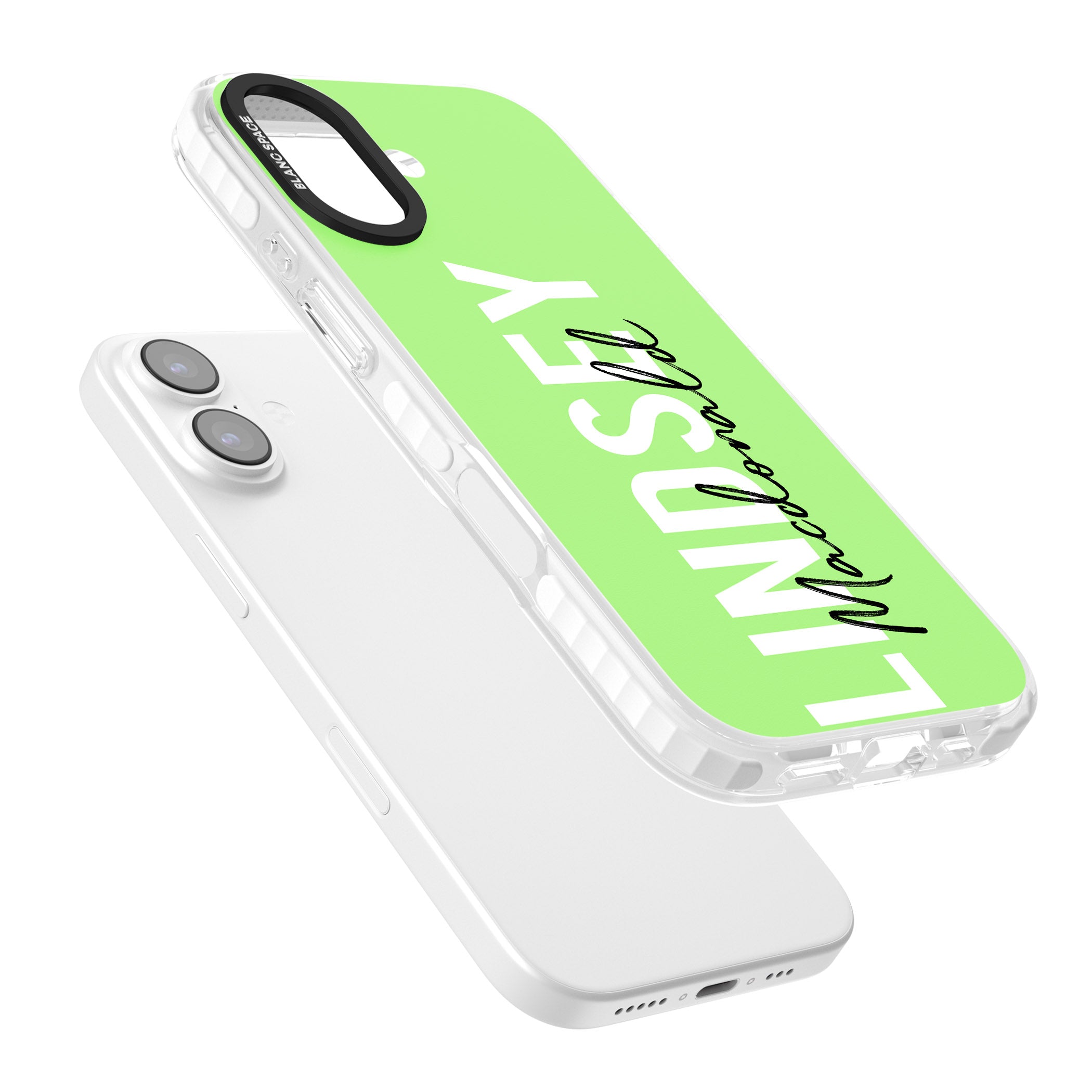 Personalised Bold Name: Lime iPhone 17 Impact Clear Phone Case Colours