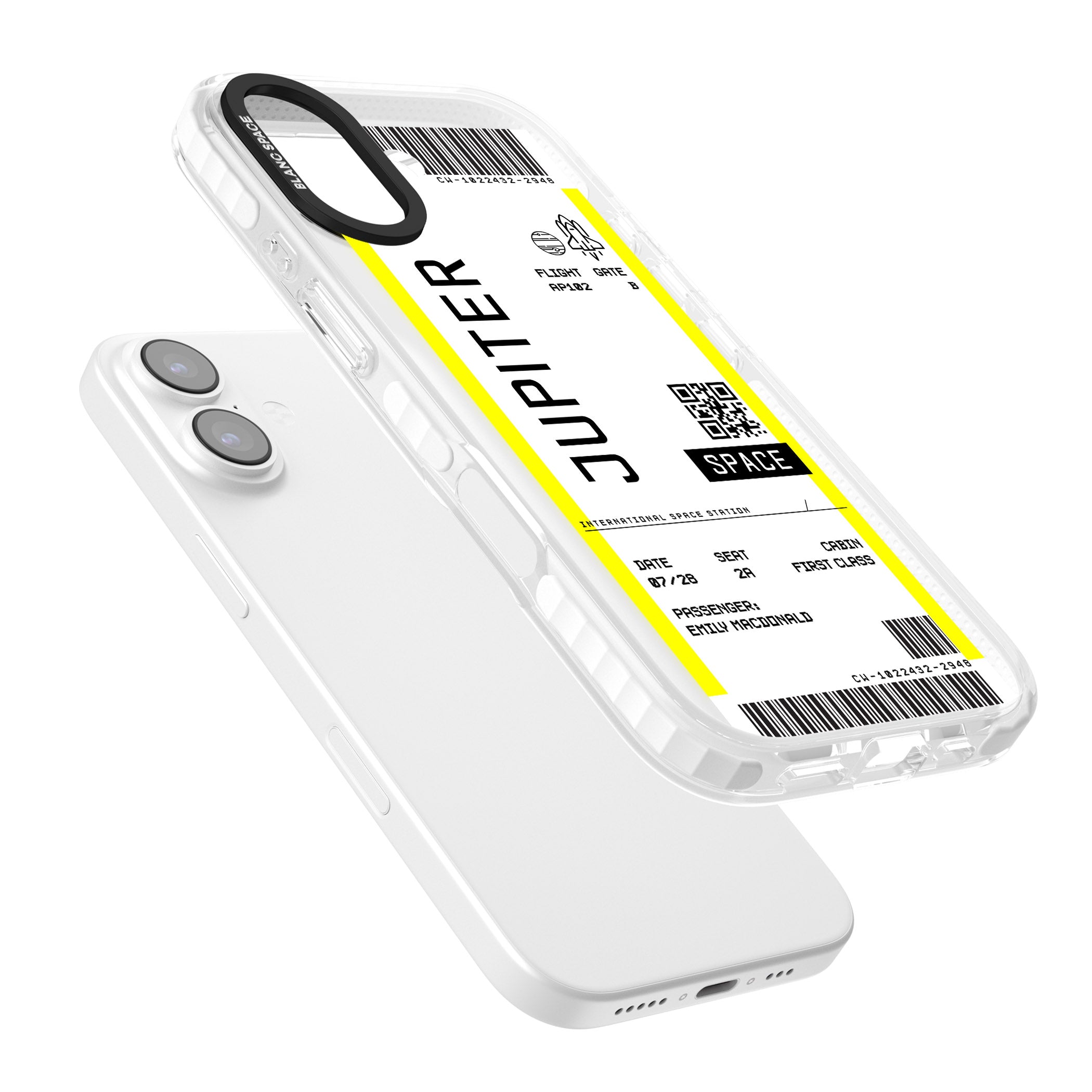 Personalised Jupiter Travel Ticket iPhone 17 Impact Clear Phone Case Colours