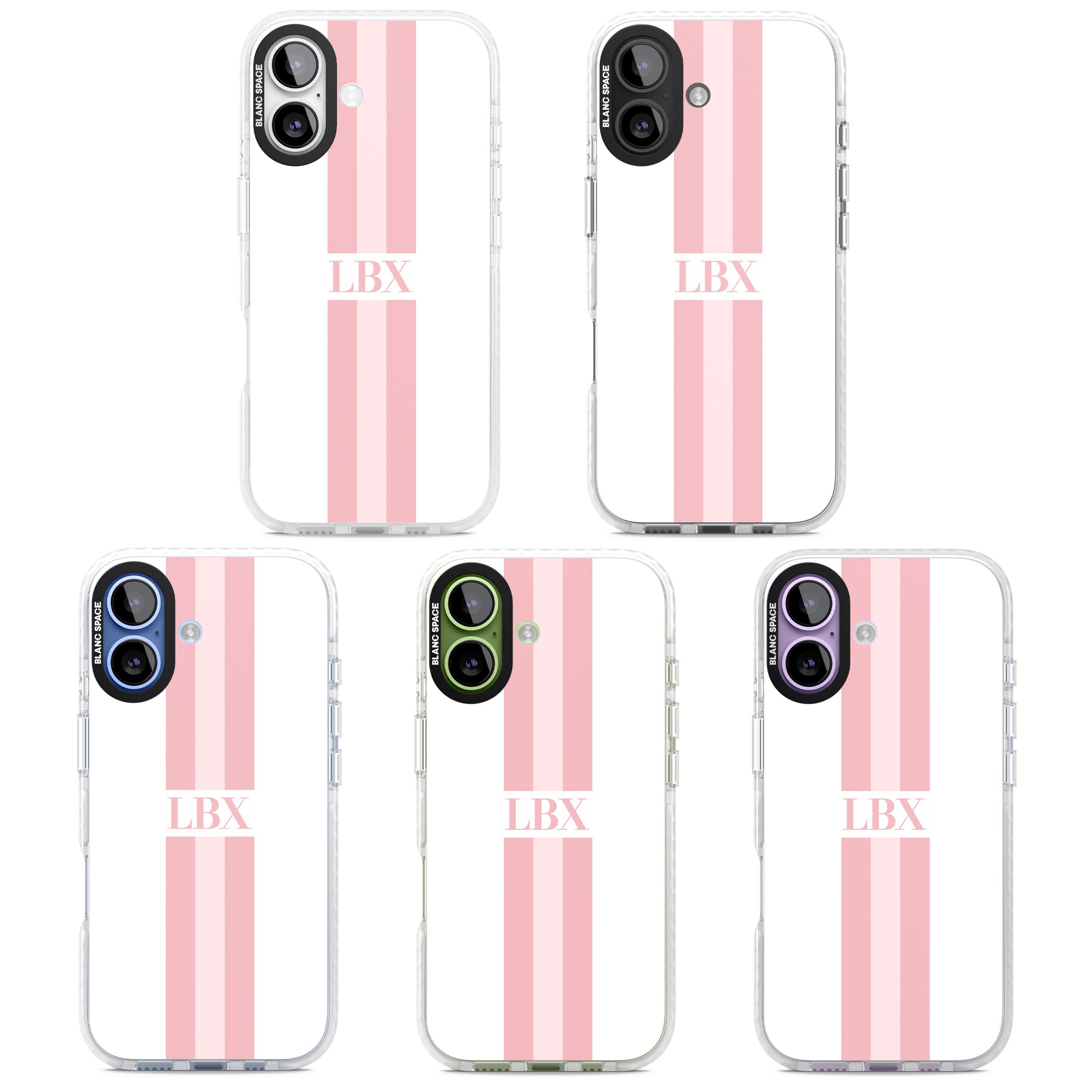 Personalised Minimal Pink Stripe iPhone 17 Impact Clear Phone Case APT Impact Protection