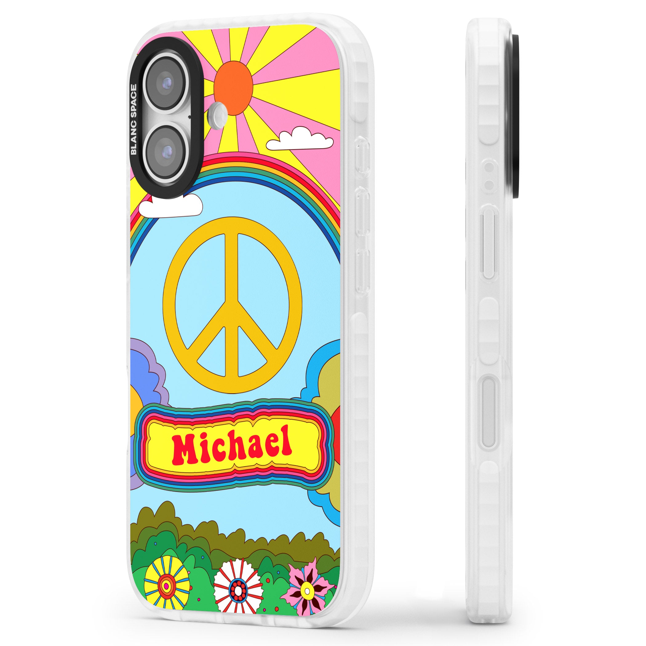 Personalised Happy Days iPhone 17 Impact Clear Phone Case Side Profile