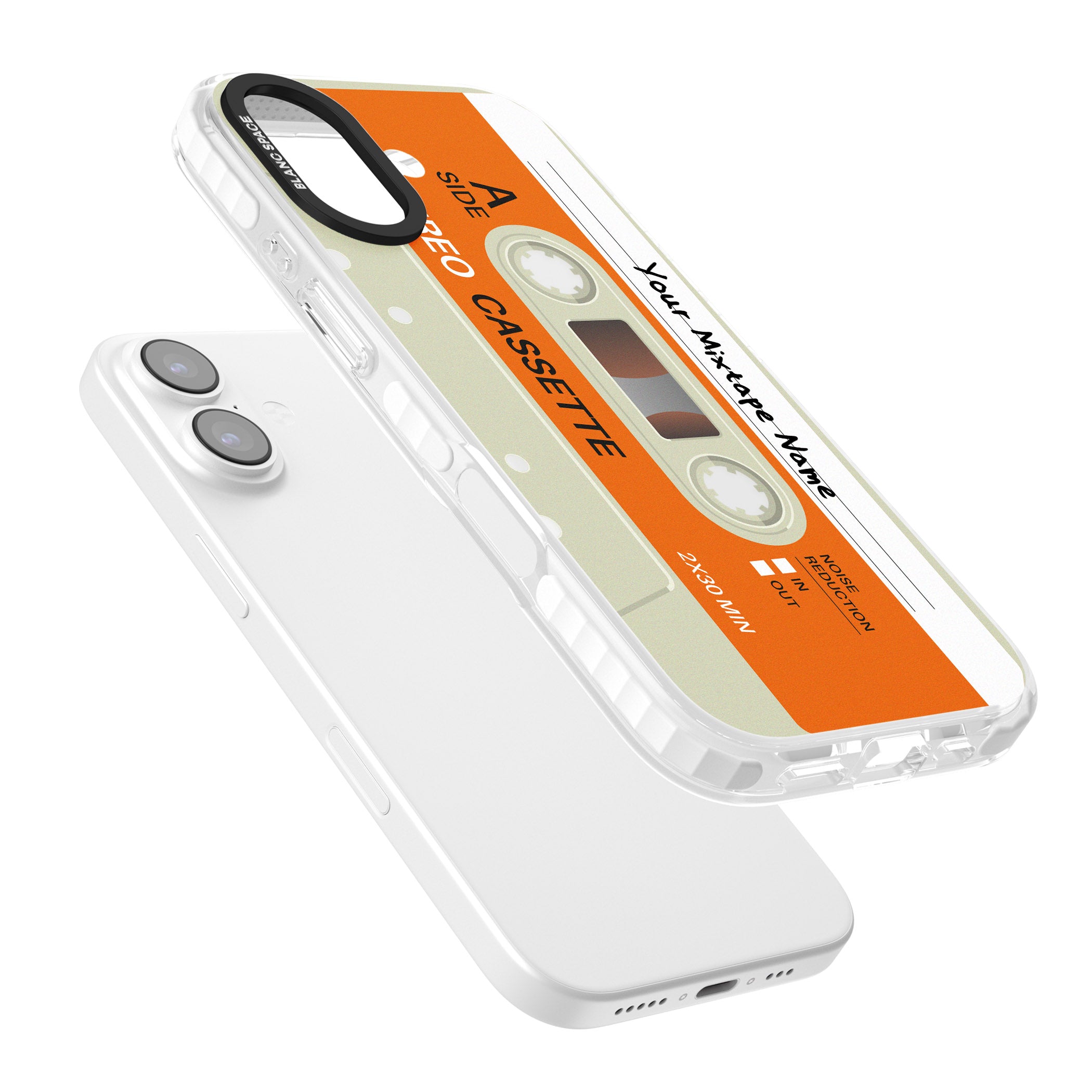Personalised Retro Cassette Classic iPhone 17 Impact Clear Phone Case Colours