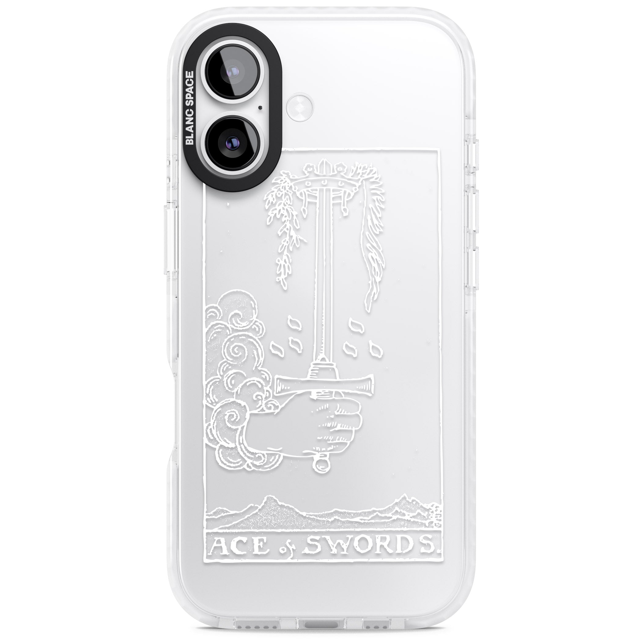 Personalised Ace Of Swords Tarot Card (White) iPhone 17 Impact Clear Phone Case