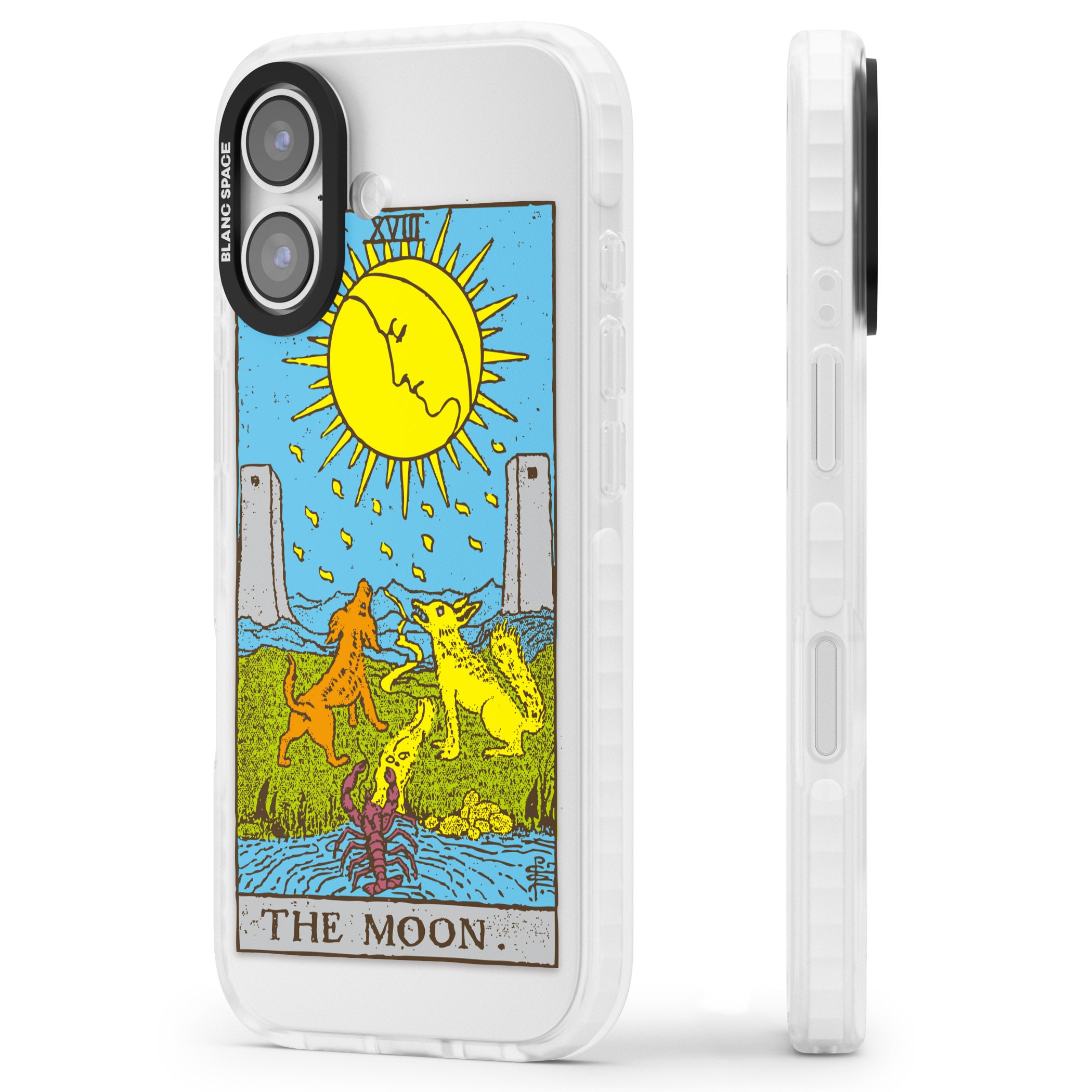 Personalised The Moon Tarot Card (Color) iPhone 17 Impact Clear Phone Case Side Profile