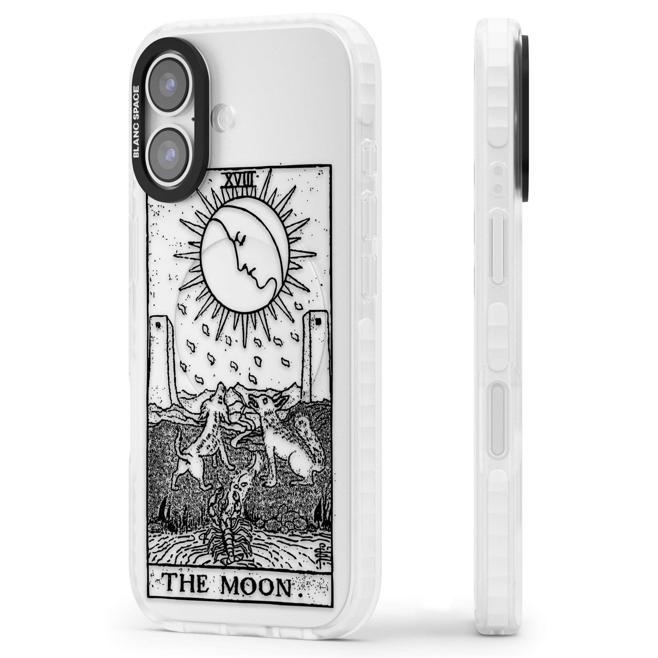 Personalised The Moon Tarot Card (Clear) iPhone 17 Impact Clear Phone Case Side Profile