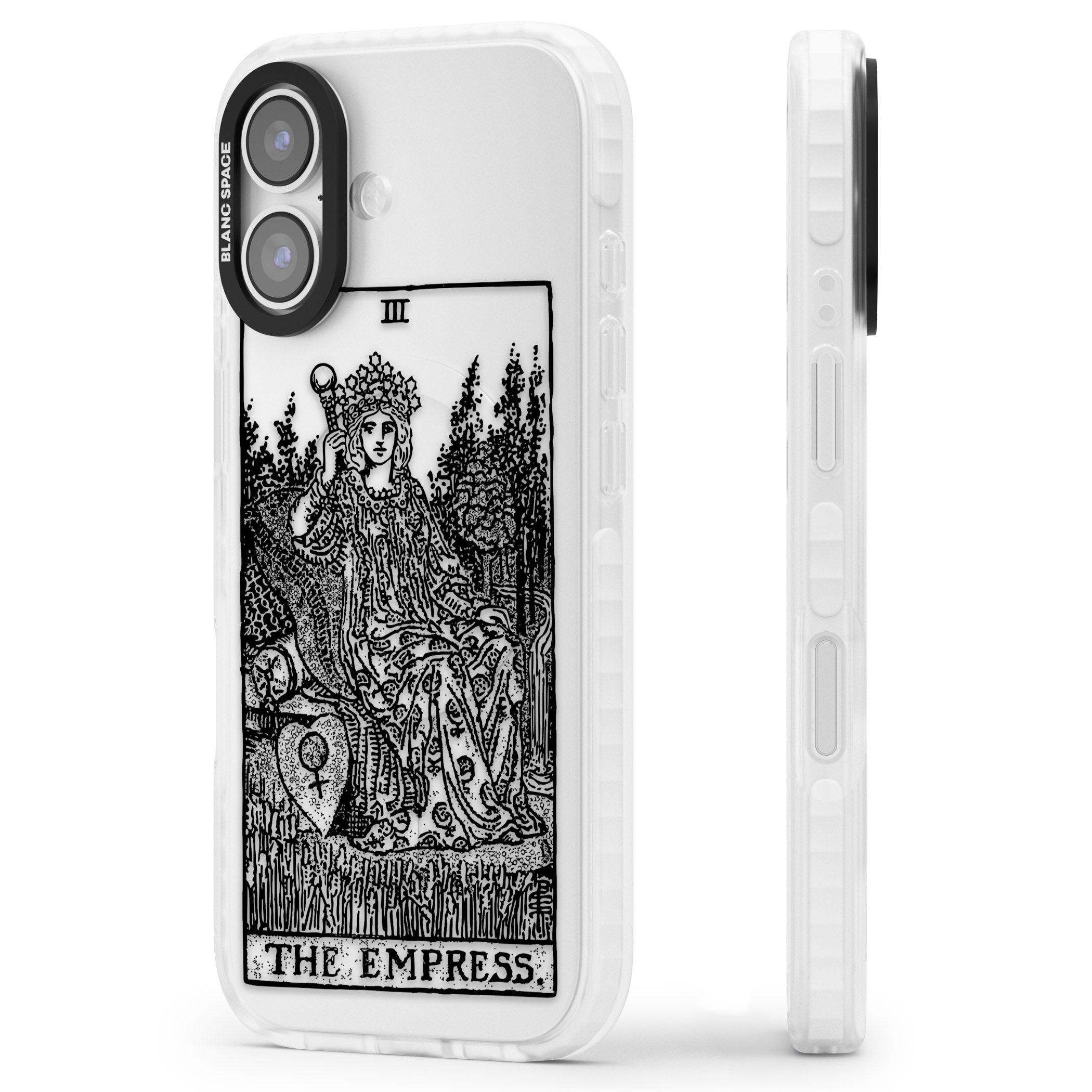 Personalised The Empress Tarot Card (Clear) iPhone 17 Impact Clear Phone Case Side Profile