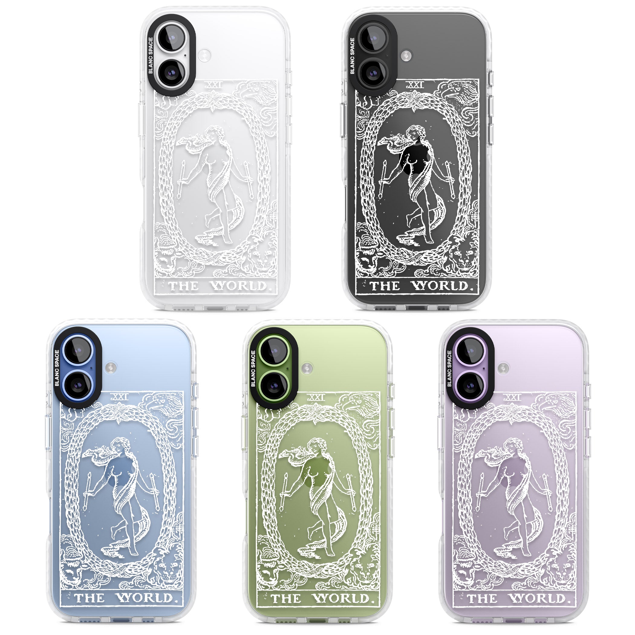 Personalised The World Tarot Card (White) iPhone 17 Impact Clear Phone Case APT Impact Protection