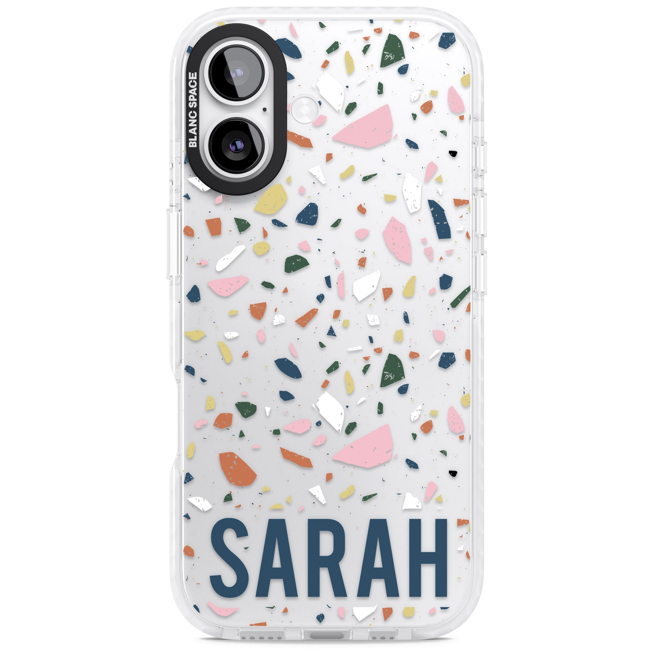 Personalised Terrazzo iPhone 17 Impact Clear Phone Case