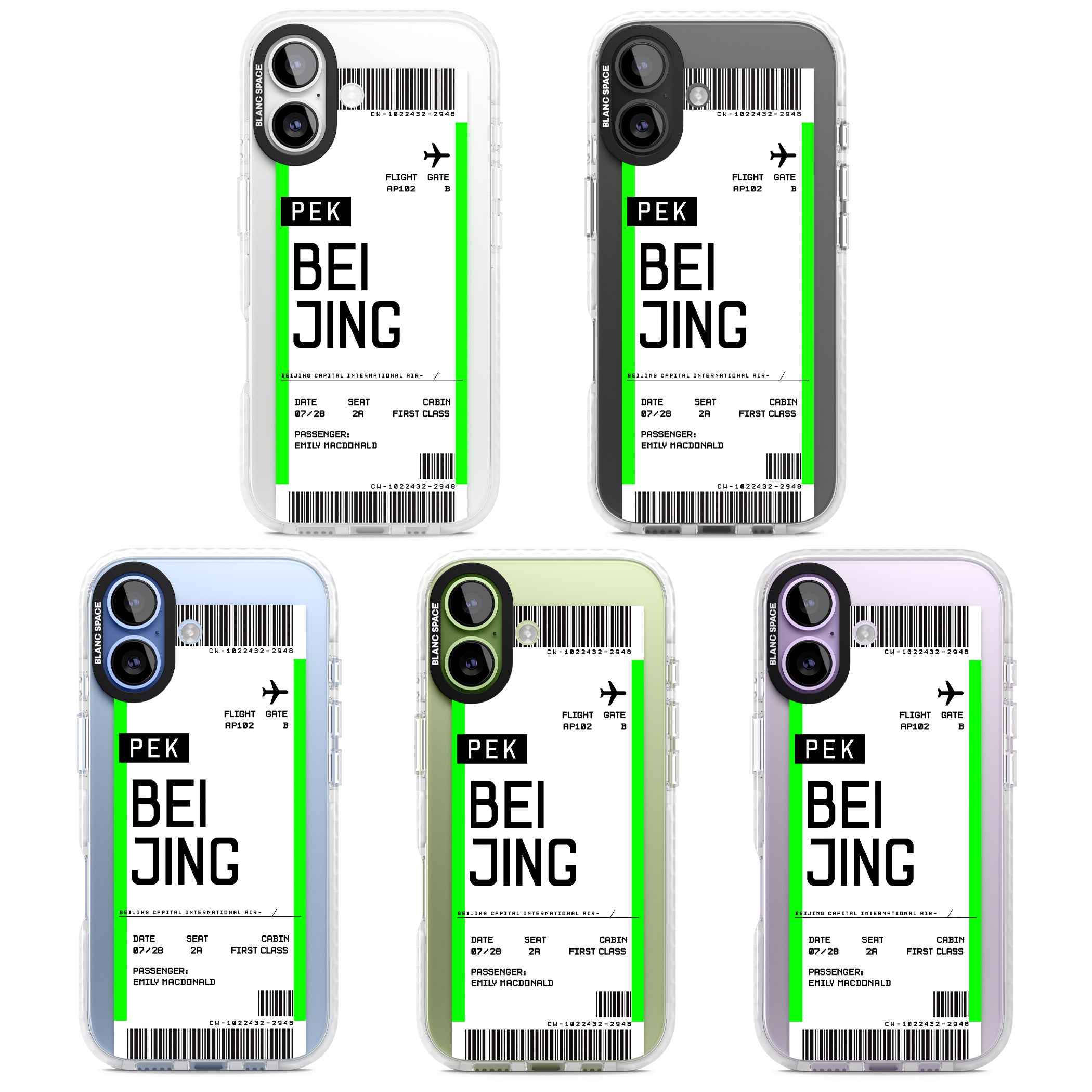 Personalised Beijing Boarding Pass iPhone 17 Impact Clear Phone Case APT Impact Protection