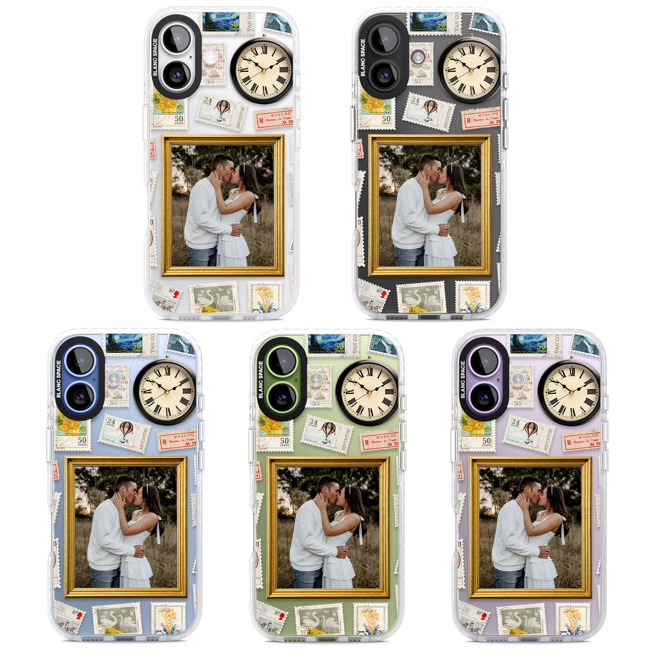 Personalised Vintage Photo Frame Collage iPhone 17 Impact Clear Phone Case APT Impact Protection