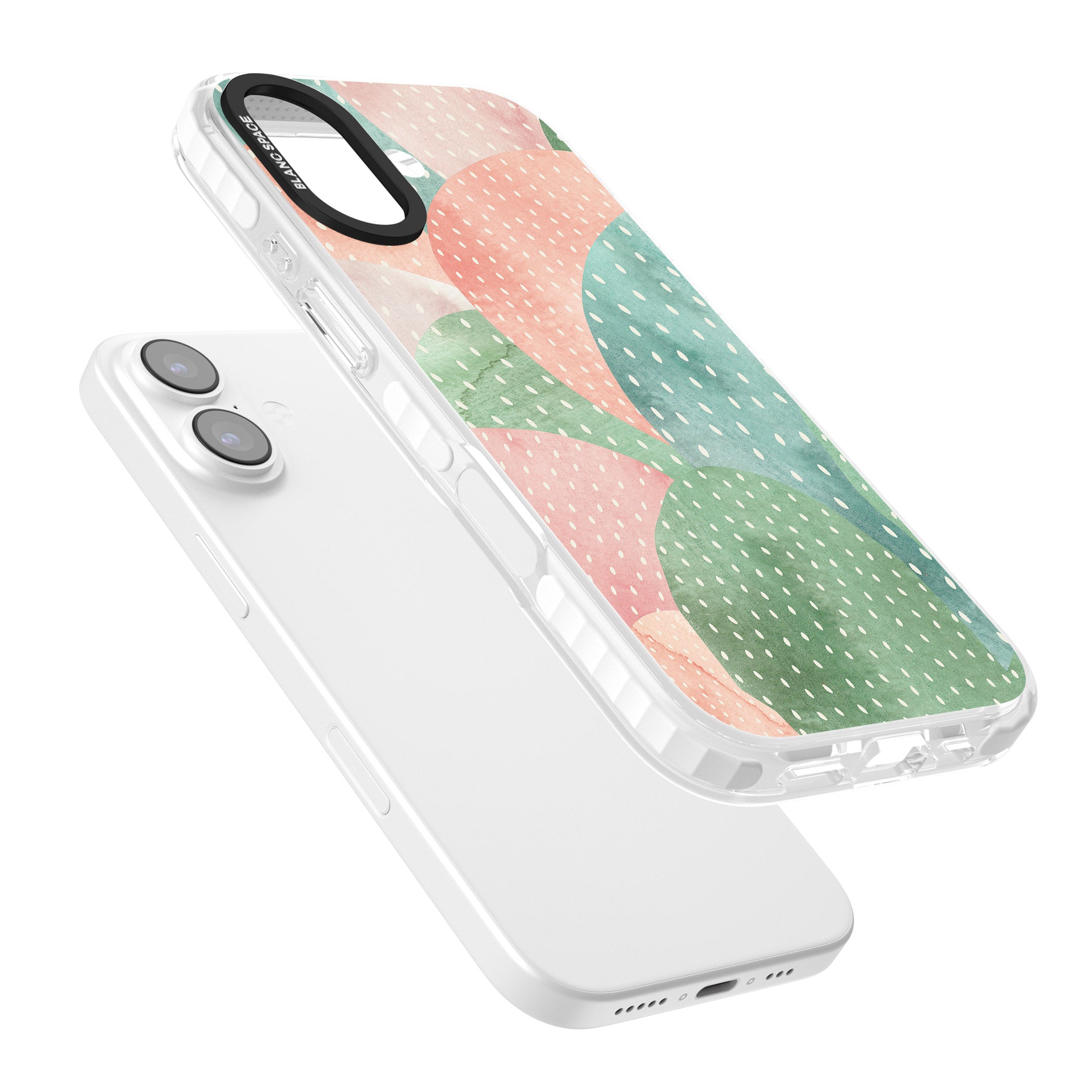 Pastel Cacti Pattern iPhone 17 Impact Clear Phone Case Colours