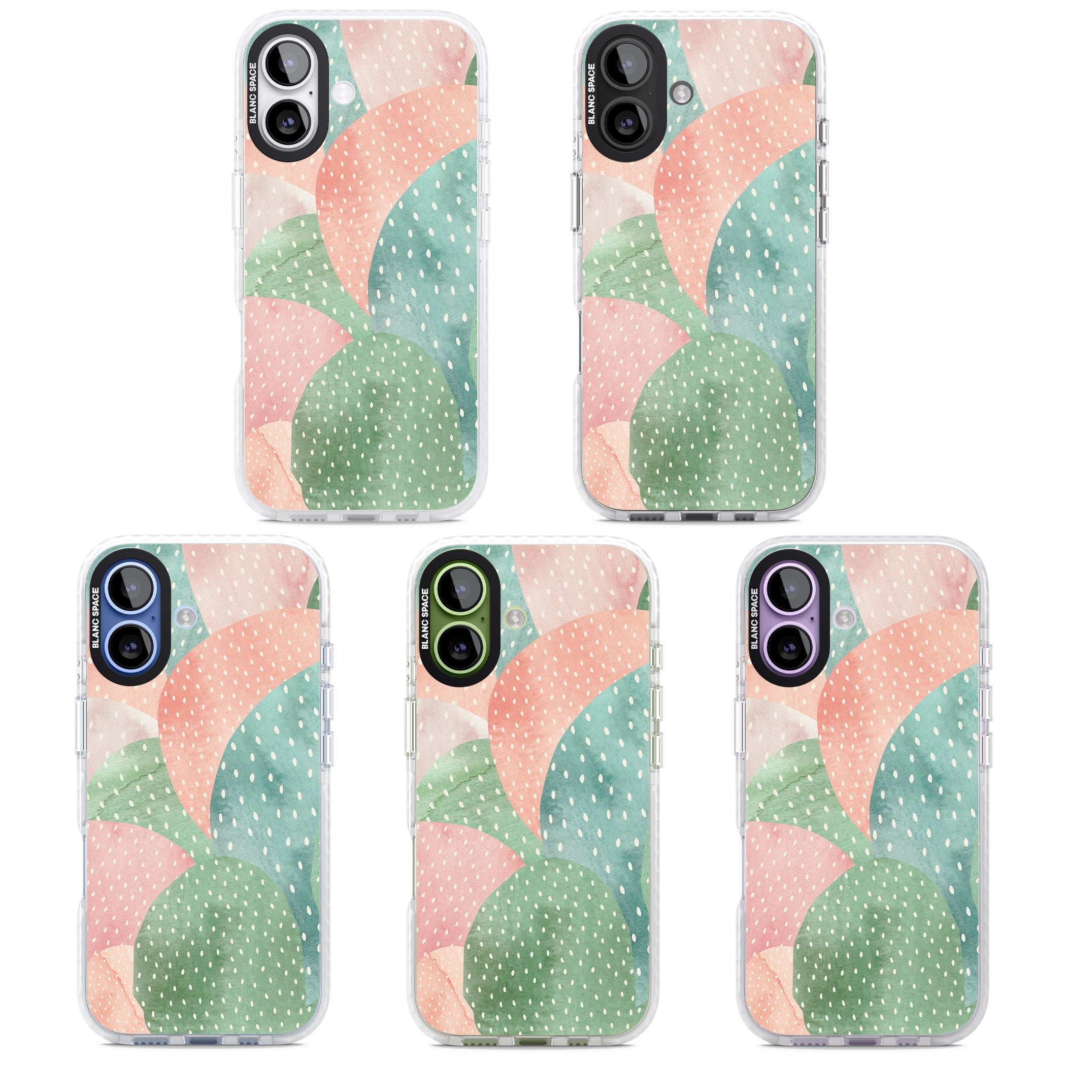 Pastel Cacti Pattern iPhone 17 Impact Clear Phone Case APT Impact Protection
