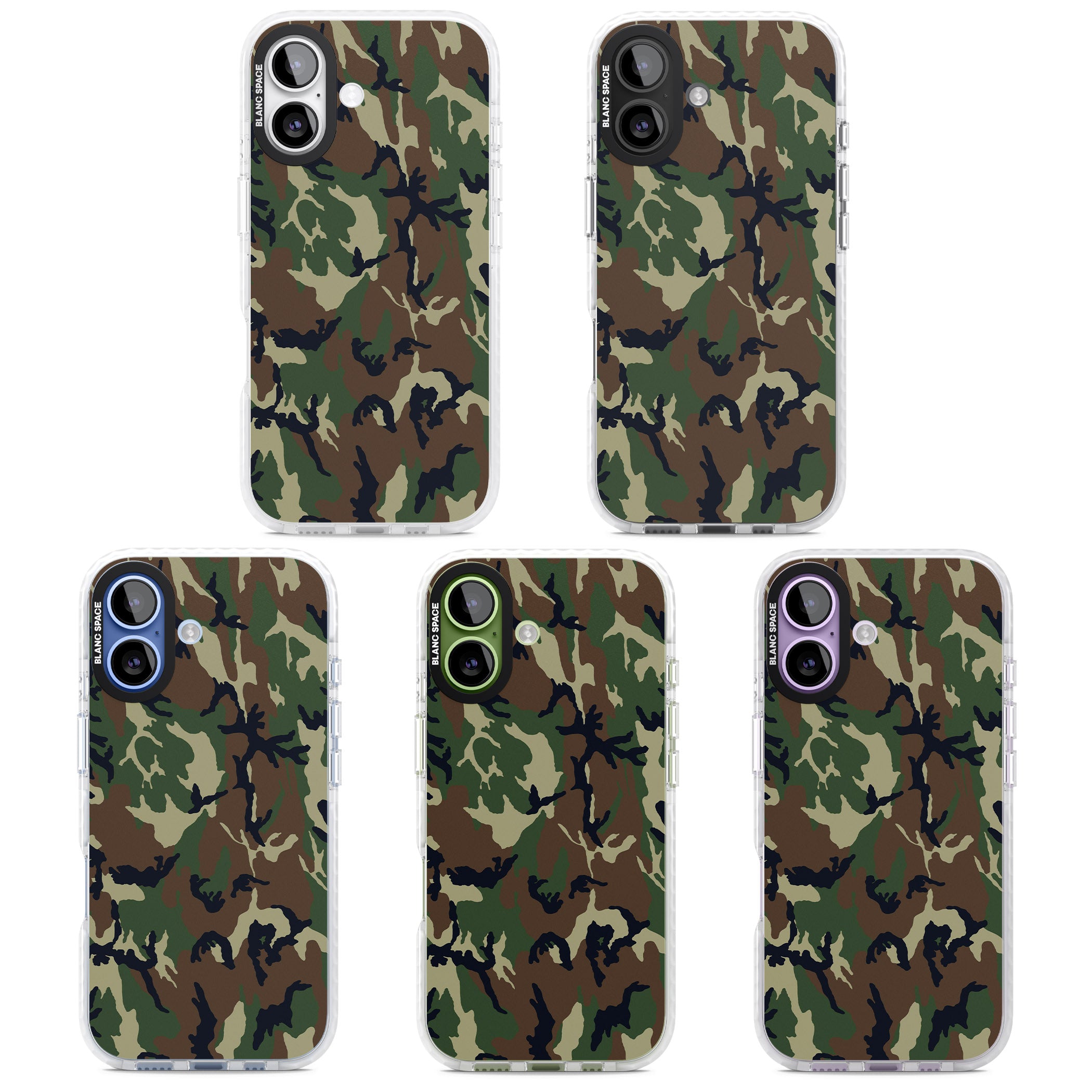 Forest Green Camo iPhone 17 Impact Clear Phone Case APT Impact Protection