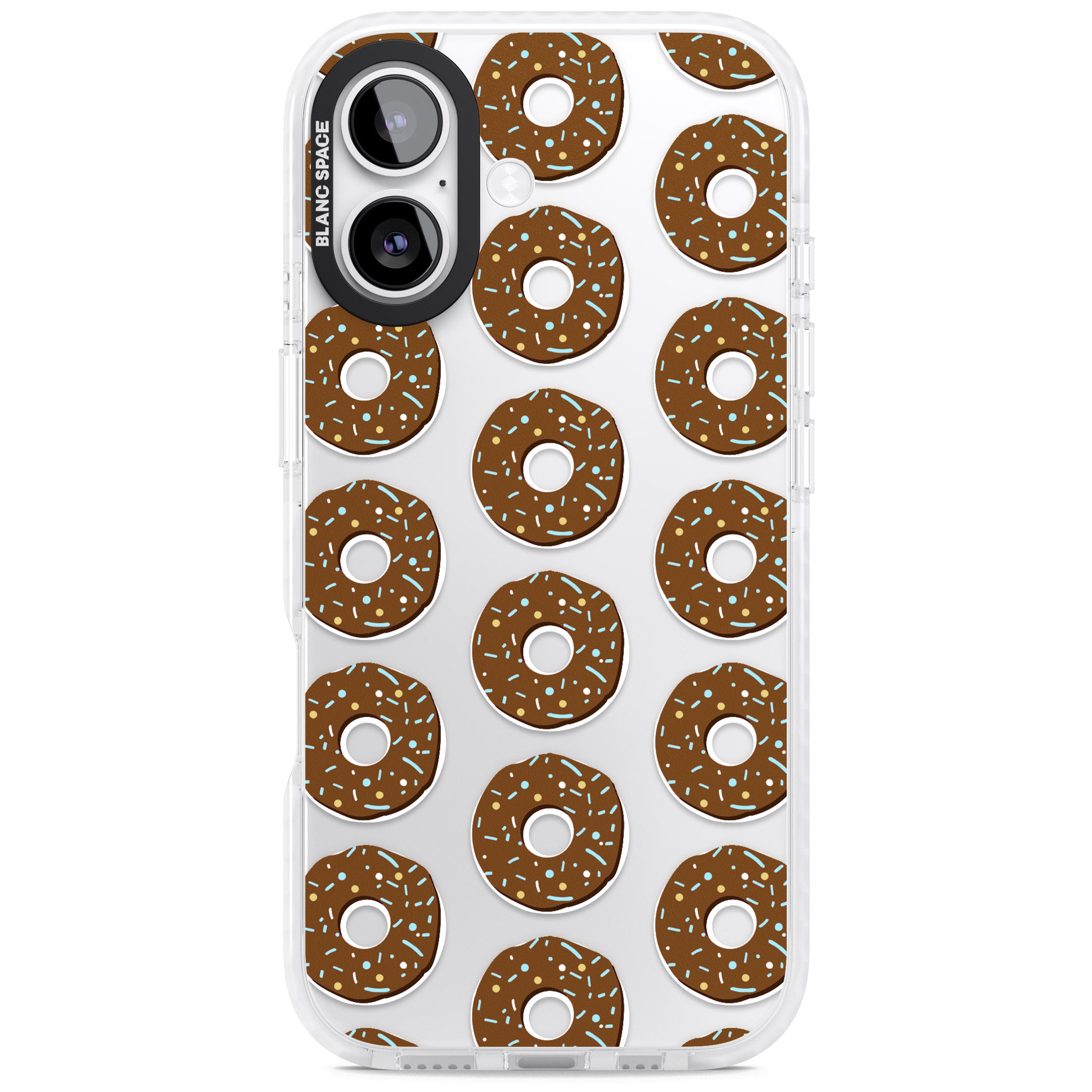 Chocolate Donut Pattern iPhone 17 Impact Clear Phone Case