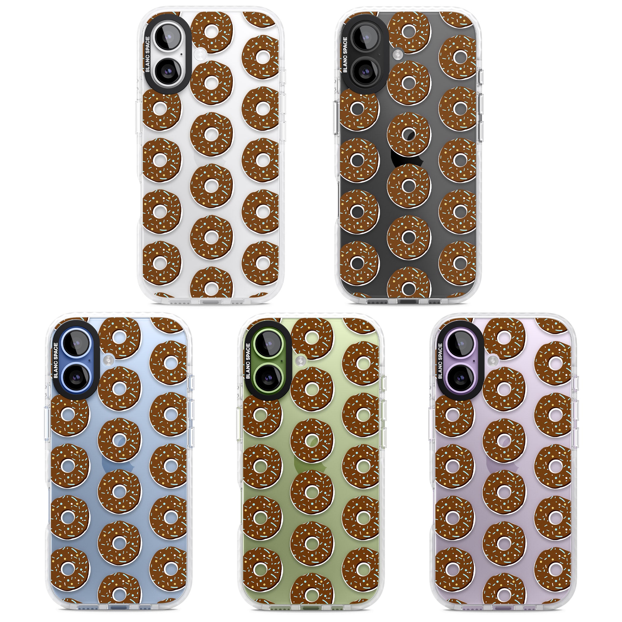 Chocolate Donut Pattern iPhone 17 Impact Clear Phone Case APT Impact Protection