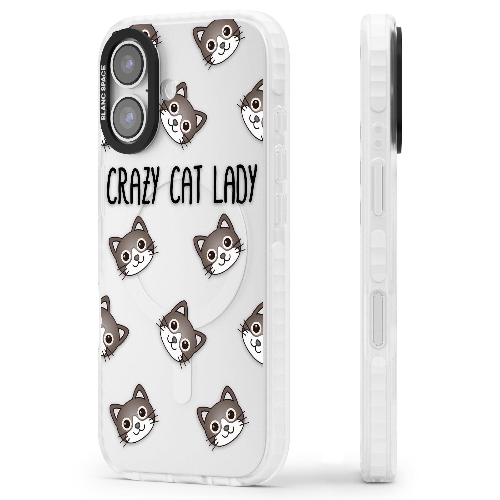Crazy Cat Lady iPhone 17 Impact Clear Phone Case Side Profile