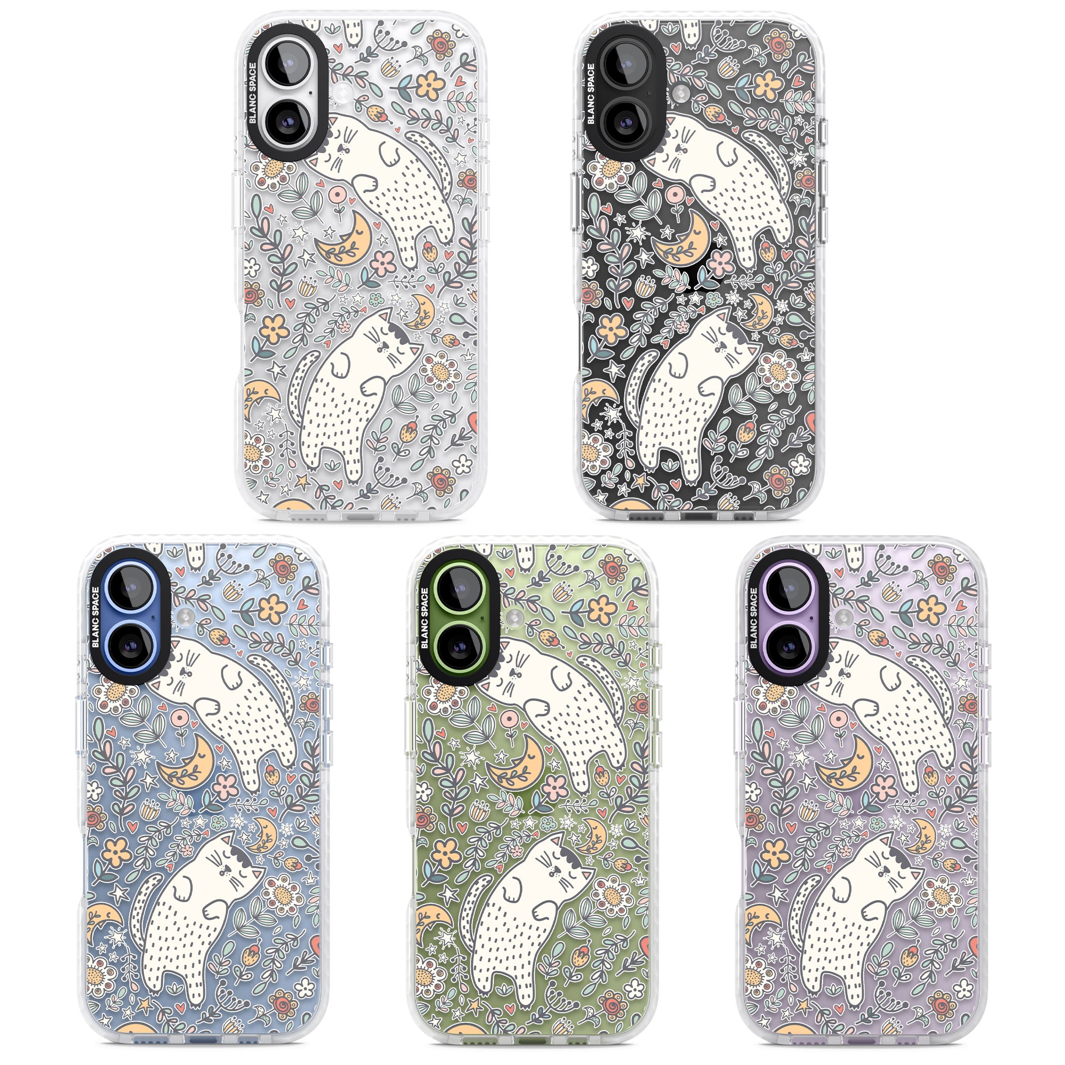 Sleeping Cat Pattern iPhone 17 Impact Clear Phone Case APT Impact Protection